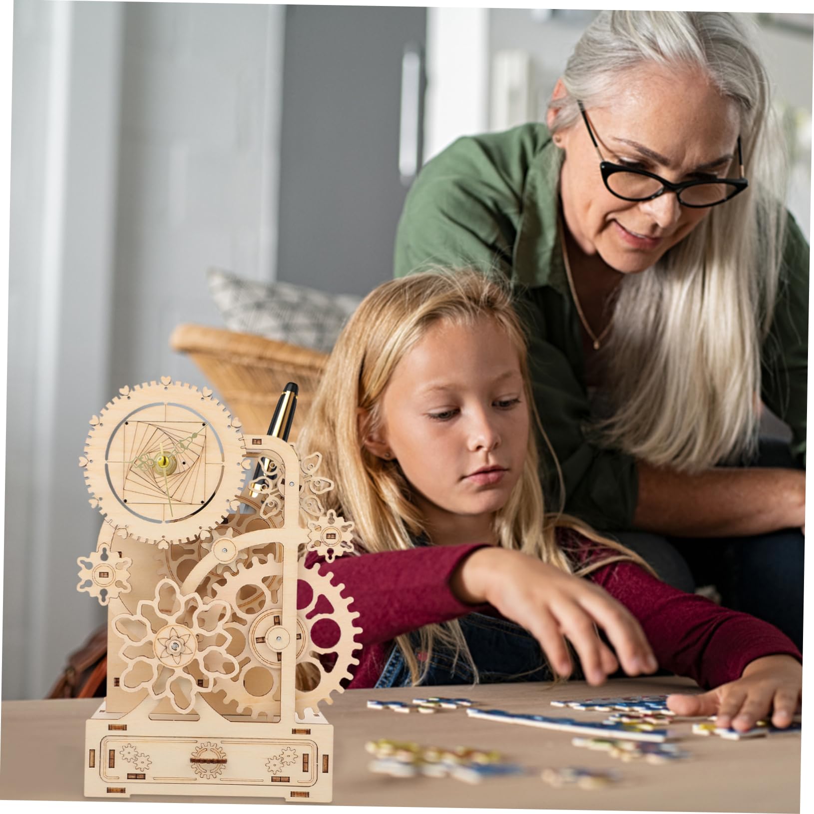 Caja de Música de Madera a Cuerda DIY, Puzzle 3D, 1 Juego
