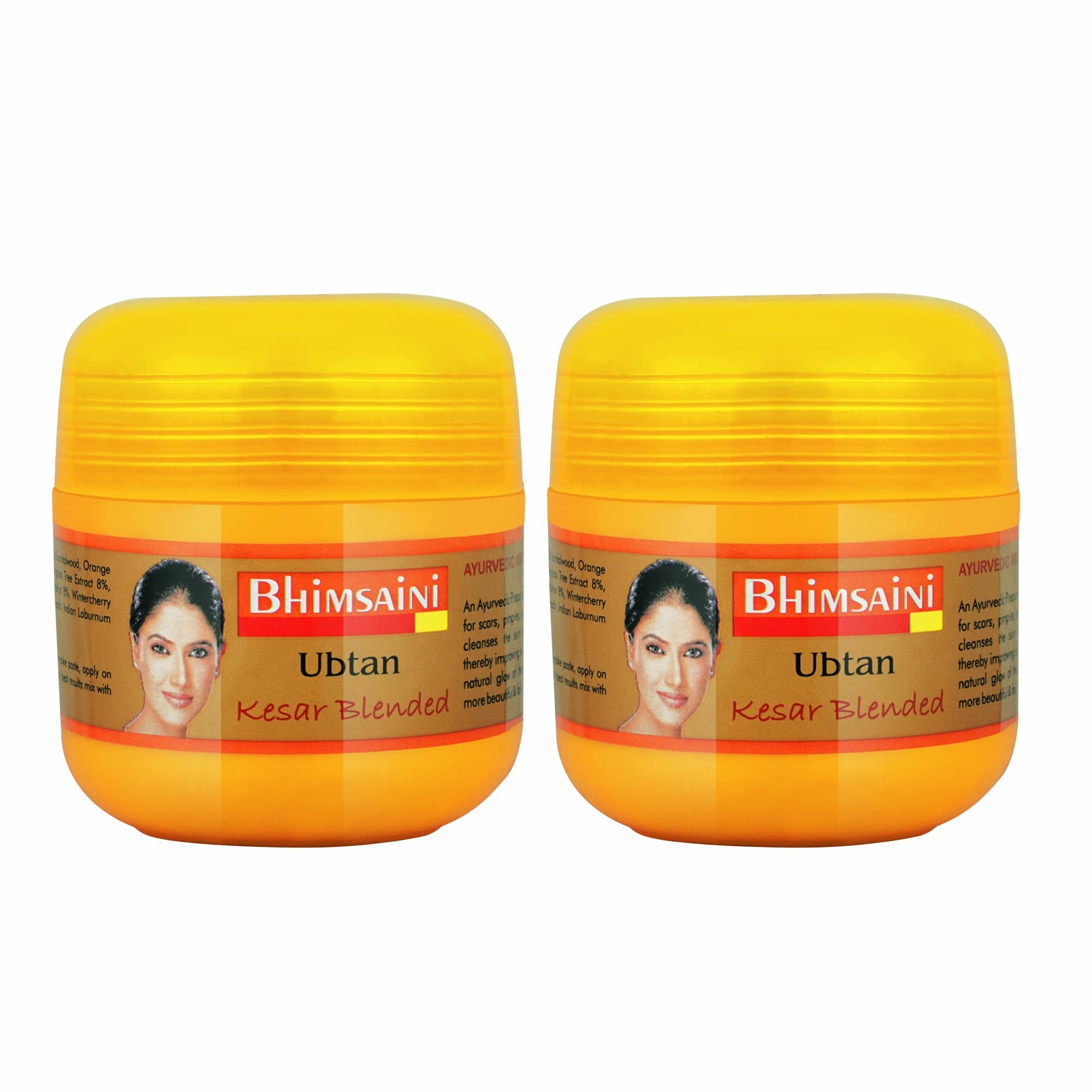 ASTABERRY Bhimsaini Kesar Ubtan For All Skin Types 100ml (Pack of 2)- Get Fresh and Youthful Skin | Ayurvedic preparation | Contains 17 beauty herbs | Removes dead cells | Prevents marks & pimples