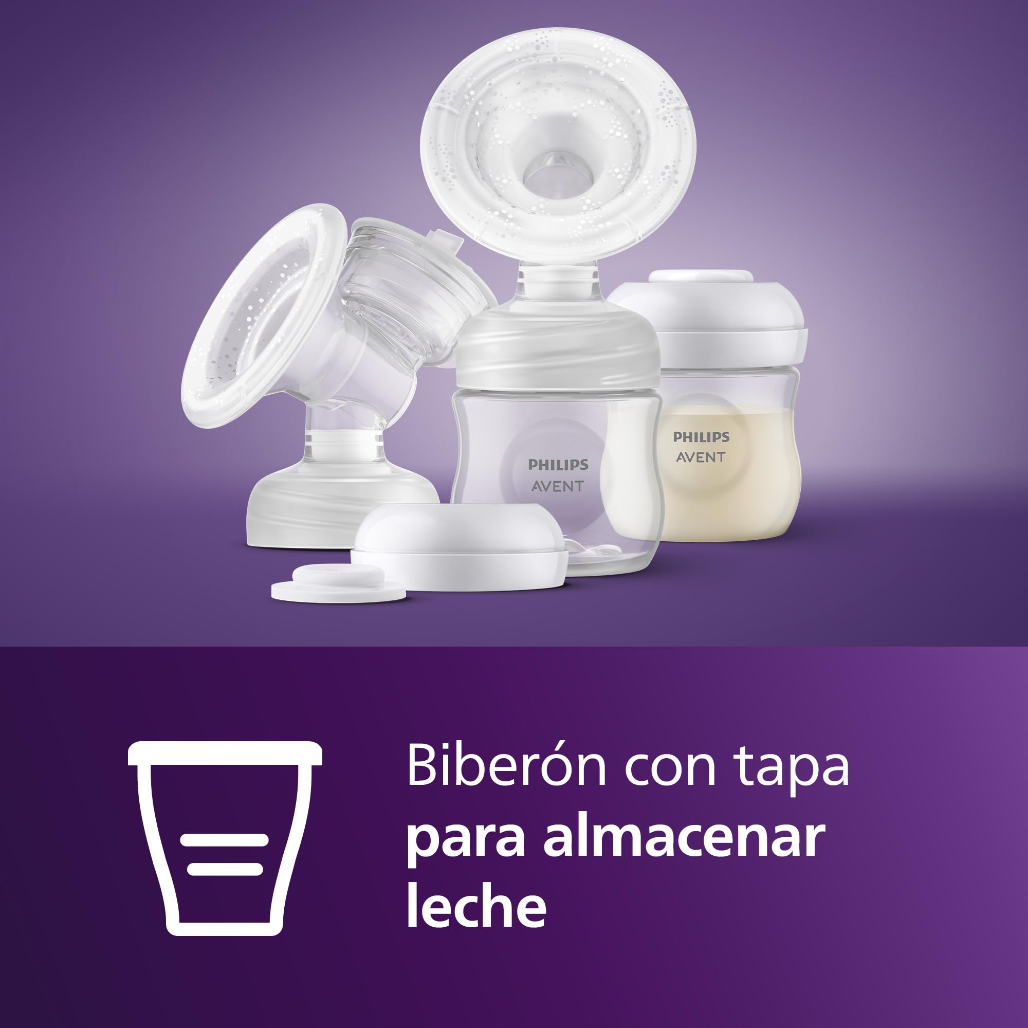 Philips Avent kit de extractor de leche doble, sin unidad motora, fácil de limpiar y montar, con 2 biberones, 2 discos selladores y 2 roscas para el almacenamiento de leche, modelo SCF335/12