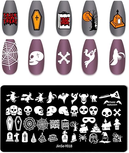 Miniatura 2 de DANNEASY 6 piezas de placa de estampado de uñas de Halloween y Navidad, sellos de uñas de copo de nieve, plantillas de uñas para diseño de uñas,