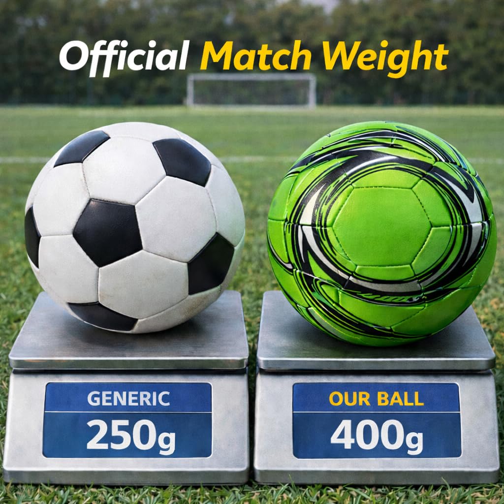 Western Star Balón de fútbol Helix, tamaño 3, 4, 5, balones de fútbol de grado oficial, diseño atractivo y duradero