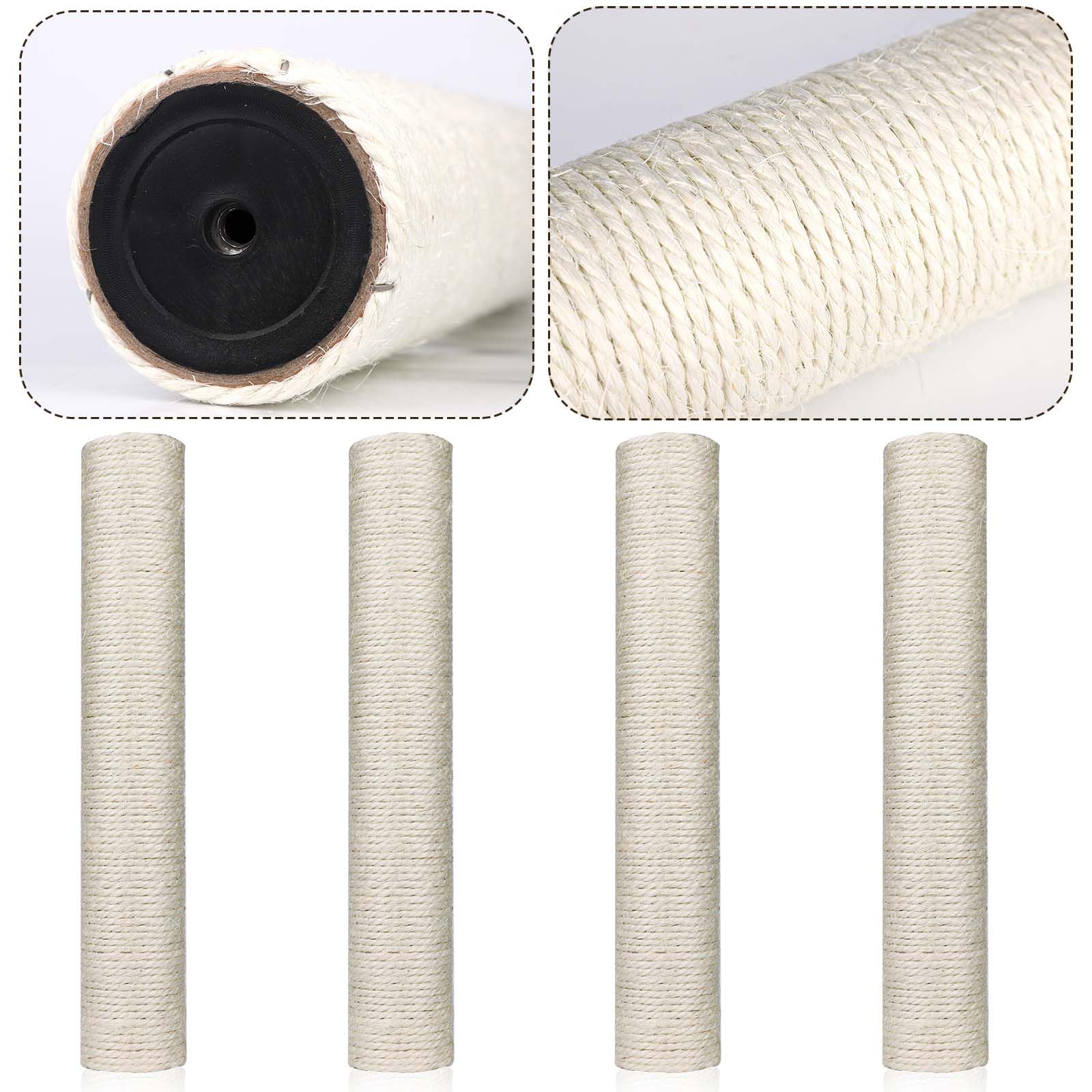 4 Pezzi Tiragraffi di Ricambio, Pezzi di Ricambio Tiragraffi per Gatti da 40 cm con Viti M8 Tiragraffi per Gatti Sisal per Gatti Torre per Albero per Gatti