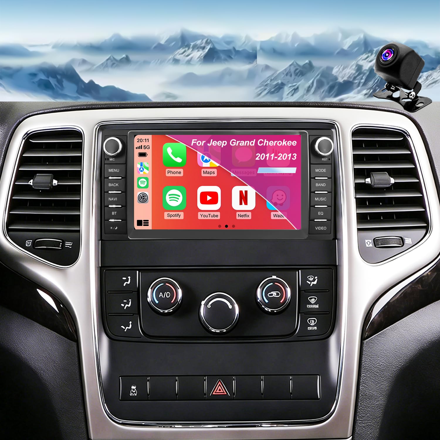 Photo 1 of Car Radio for Jeep Grand Cherokee 2011 2012 2013, Dodge Durango 2011 2012 2013, 7 Inch Touch Screen Headunit Stereo Upgrade with Wireless Carplay Android Auto 5GWiFi Backup Camera Bluetooth GPS FM SWC