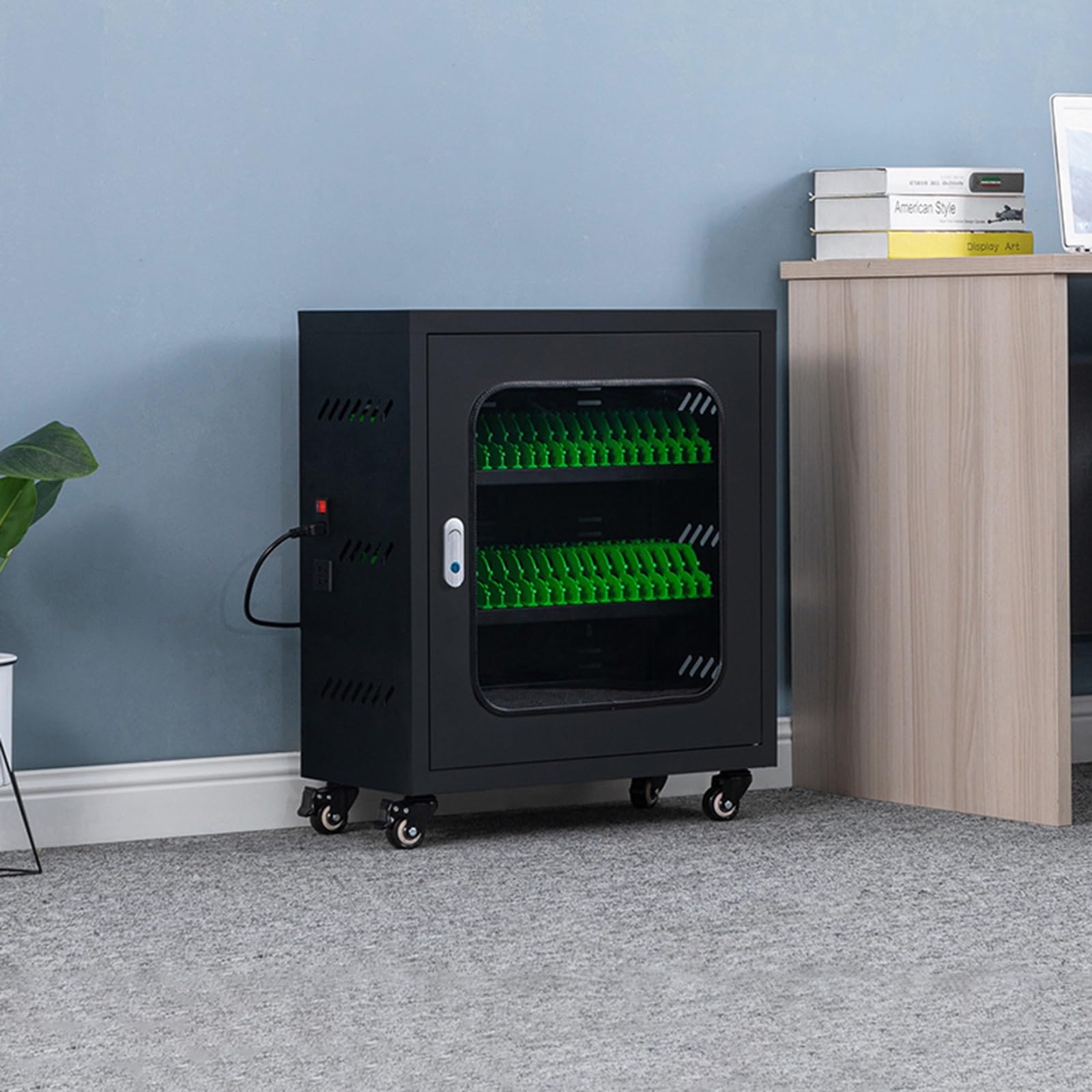 MESCXTY Cell Phone Storage Cabinet Charging Station, USB Mobile Cabinet, Portable Cellphone Locker, for Students and Employees(40 Slots)