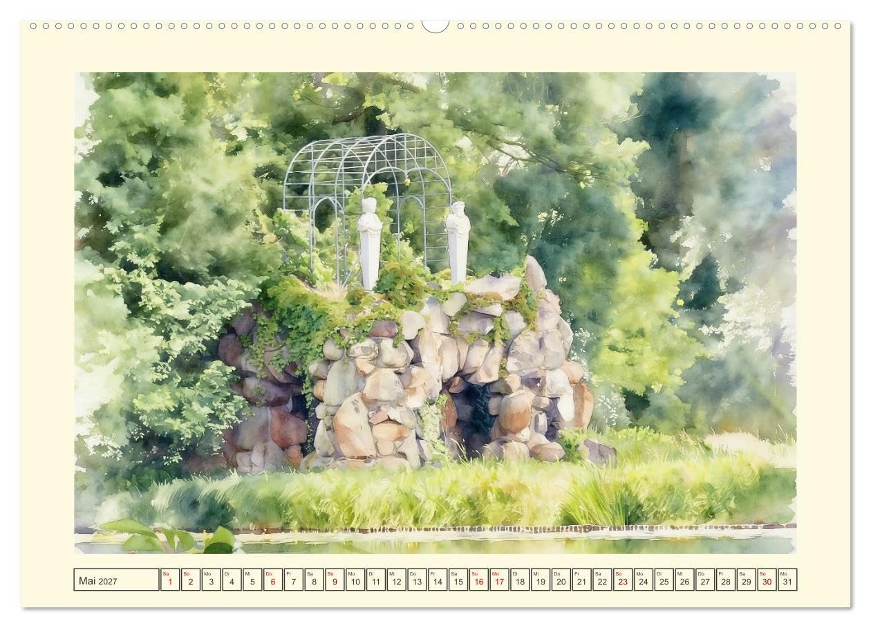 CALVENDO · Gartenparadies Dessau-Wörlitz (Kalender 2027) | DIN A2 Querformat · Wandkalender · Zauberhafter Ausflug in die Natur mit antiken Akzenten
