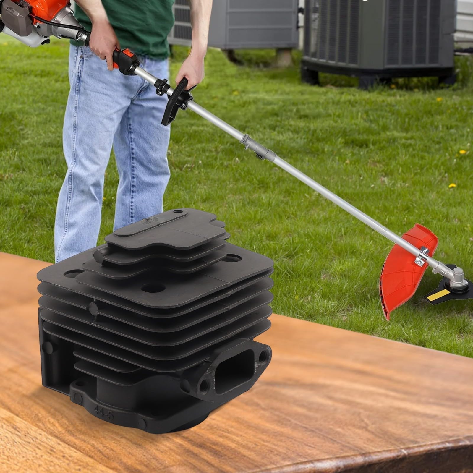 Gruppo pistone cilindro 44mm per motore decespugliatore 52CC 44F 5 con conducibilità termica superiore