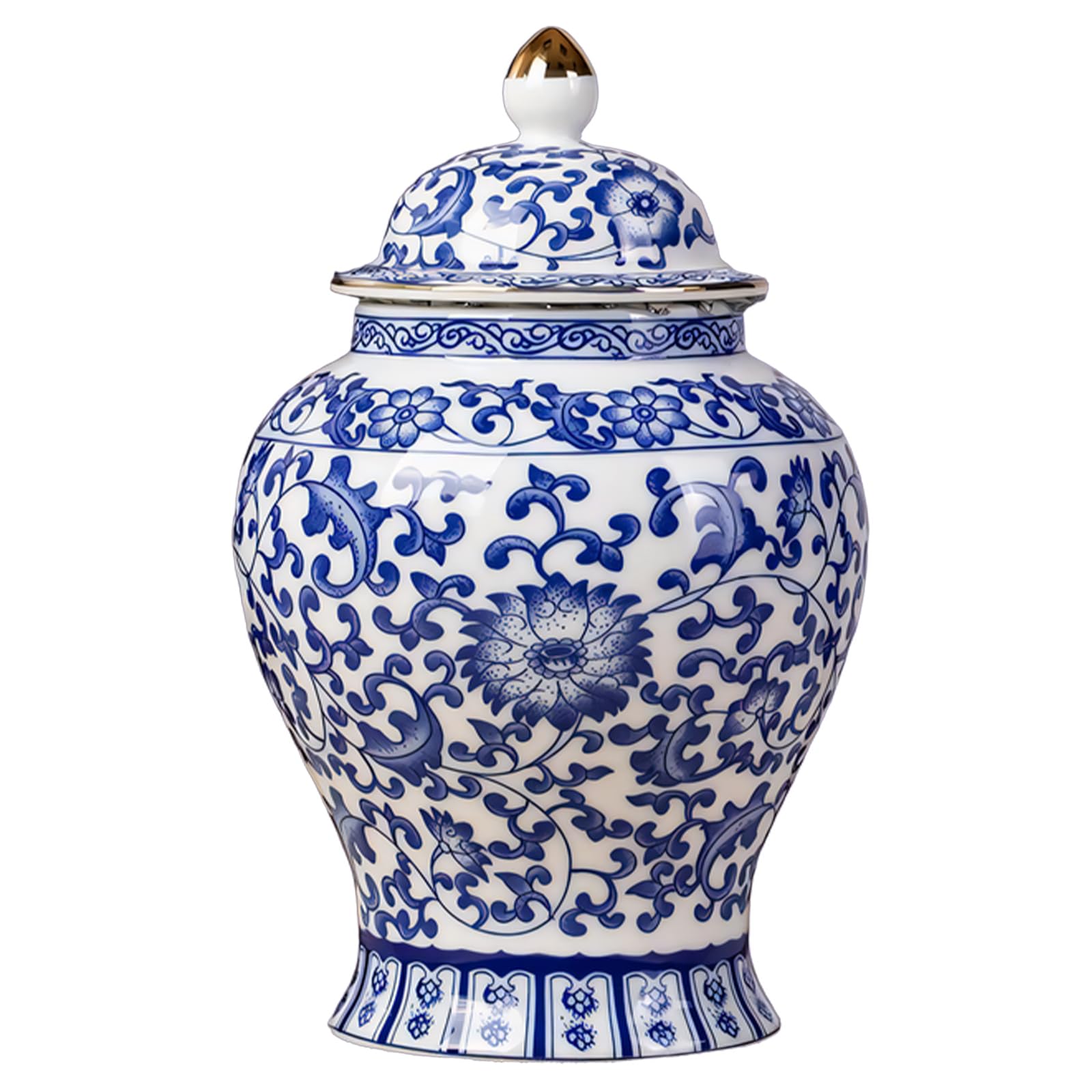 Kalttoy Artistic Hand Painted Ceramic Tea Canister Prevents Damage to Delicate Teas While Enhancing Tabletop Aesthetic Antique Blue White Ceramic Tea Canister