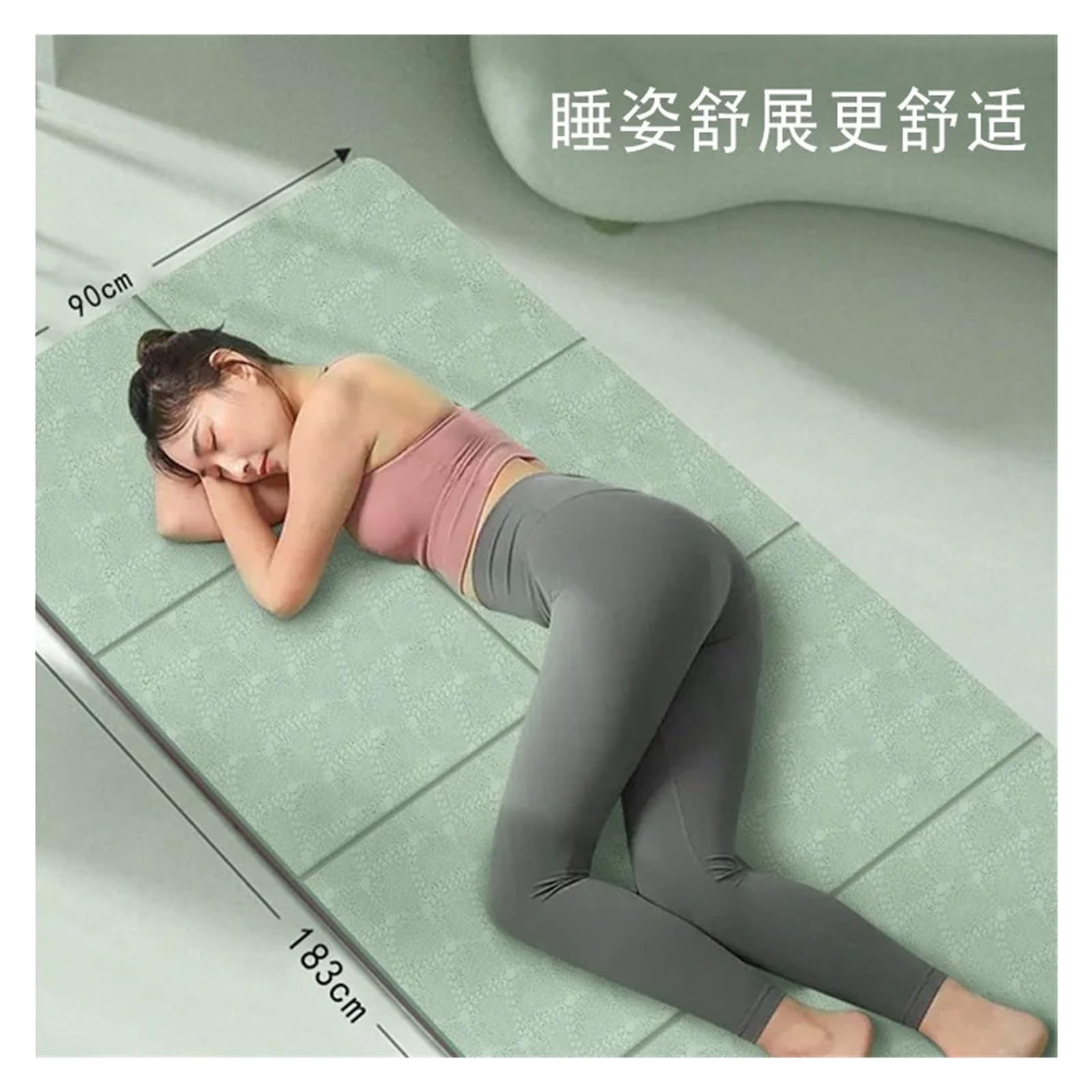 Faltbare Yogamatte, tragbare, verdickte Fitnessmatte für Sommerübungen | For Pilates und Bodenübungen. Doppelseitige rutschfeste Matte