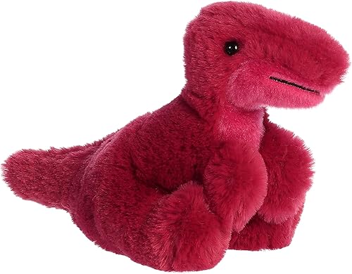 Aurora® Adorable Mini Flopsie™ Velociraptor de peluche, facilidad juguetona, compañeros atemporales, color rojo, 8 pulgadas