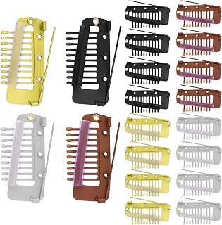 14 Pcs Chunni Clips with Safty Pins Dupatta Setting Clip Strong Chunni Grip Indian for Woman Securely Attach Veils, Wigs & More to Hair Quickly & Easily (Black, Brown, Gold, and Silver)