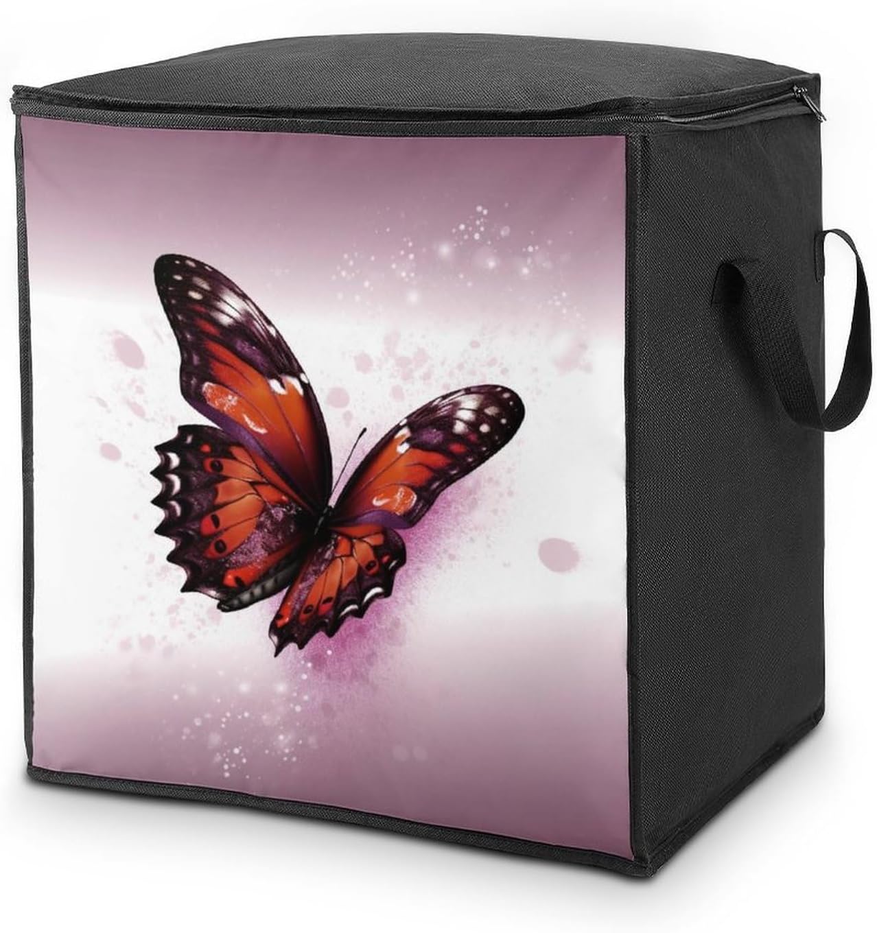Quilt Storage Bag,Butterfly Printed Large Foldable Storage Container Portable Travel Storage Bag for Blankets, Quilts, Clothes, Comforter, Bedding And Pillows