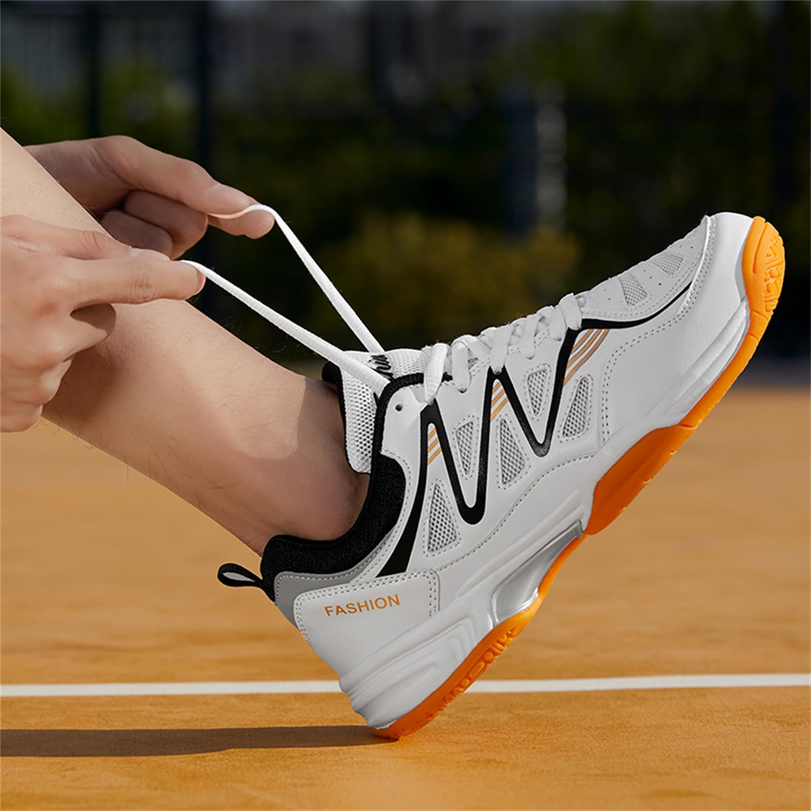 JiuQing Męskie buty do badmintona Wysokie buty do tenisa Pickleball Antypoślizgowe lekkie tenisówki do hal