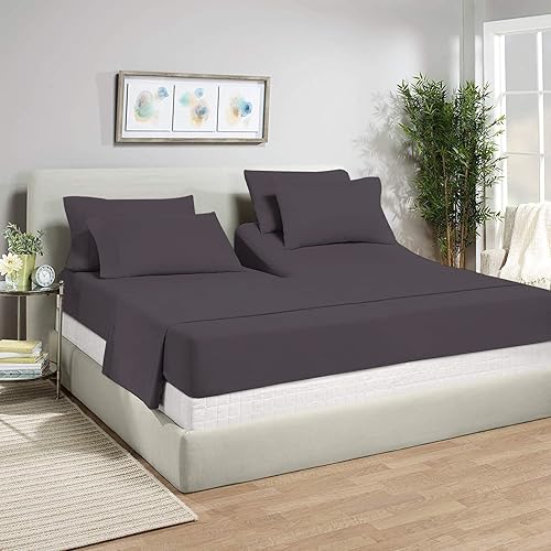 Colección King Royal 1900 de algodón egipcio de calidad de bambú. Juego de sábanas súpersuaves con 2 gemelos XL con elástico, 1 sábana de arriba