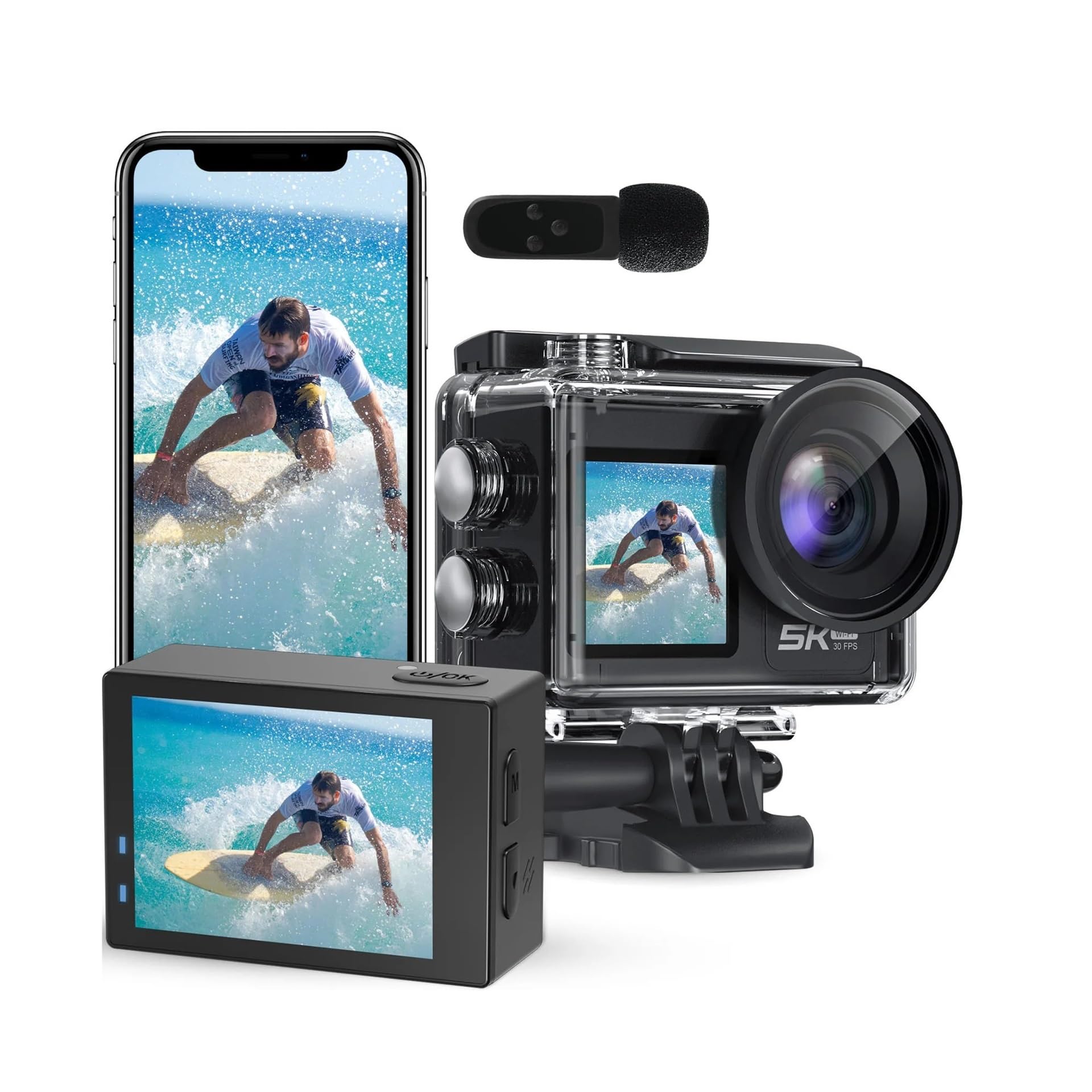 WiFi DV 5K/30fps 2.0in Waterproof Ultra HD WiFi Sports Action Camera | Records outdoor sports, travel, riding, helmet and action video with portable wide-angle camera functions-image-41