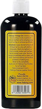 Fiebing's Vintage Gel - Black 8oz - Antique Gel for Leather