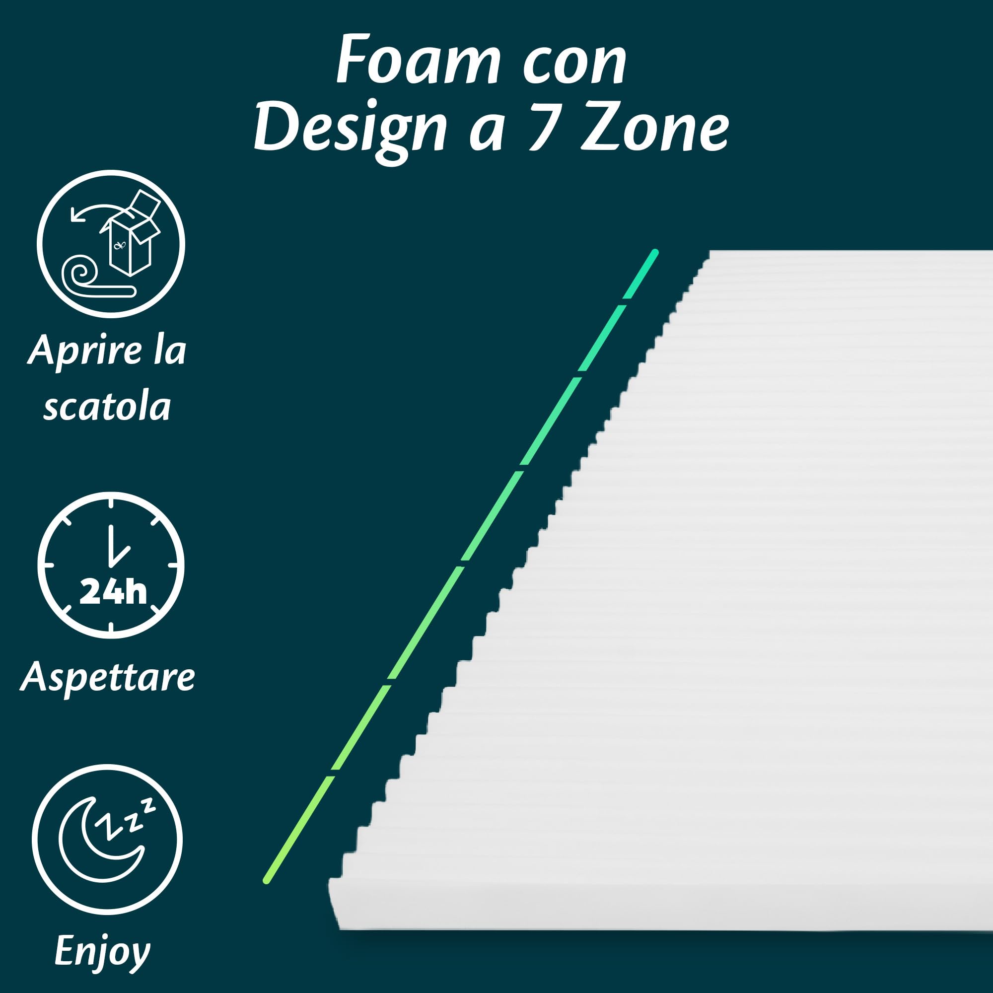 Topper Una Piazza e Mezza 120x200 in Foam per Materasso Correttore Alto 6 cm con Rivestimento Sfoderabile e Lavabile Futon Top per Letto e Divano Letto per Massimo Comfort e Sonno Migliore