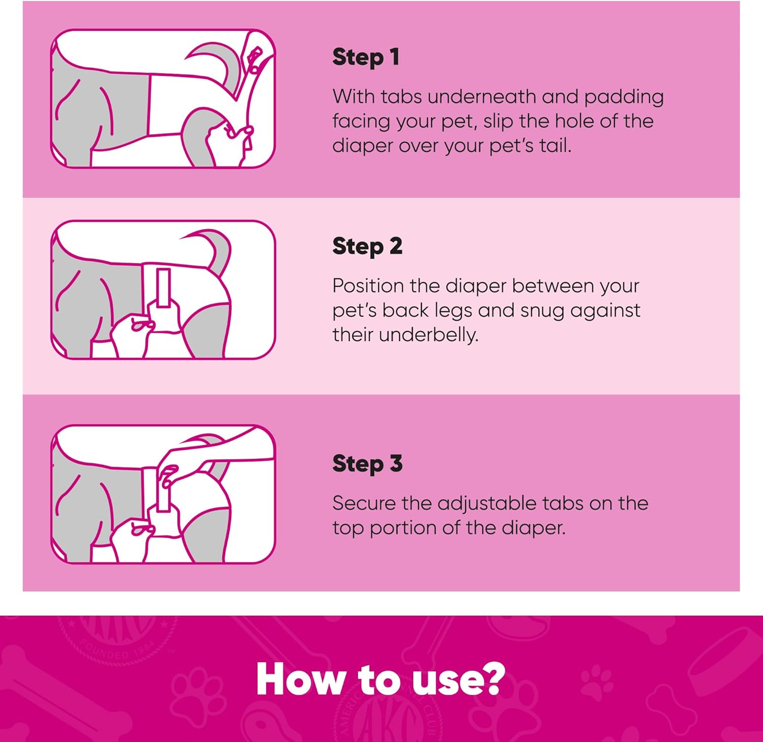 Size LG American Kennel Club Female Dog Wrap, Disposable Diapers with Wetness Indicator, Large, 50 Count