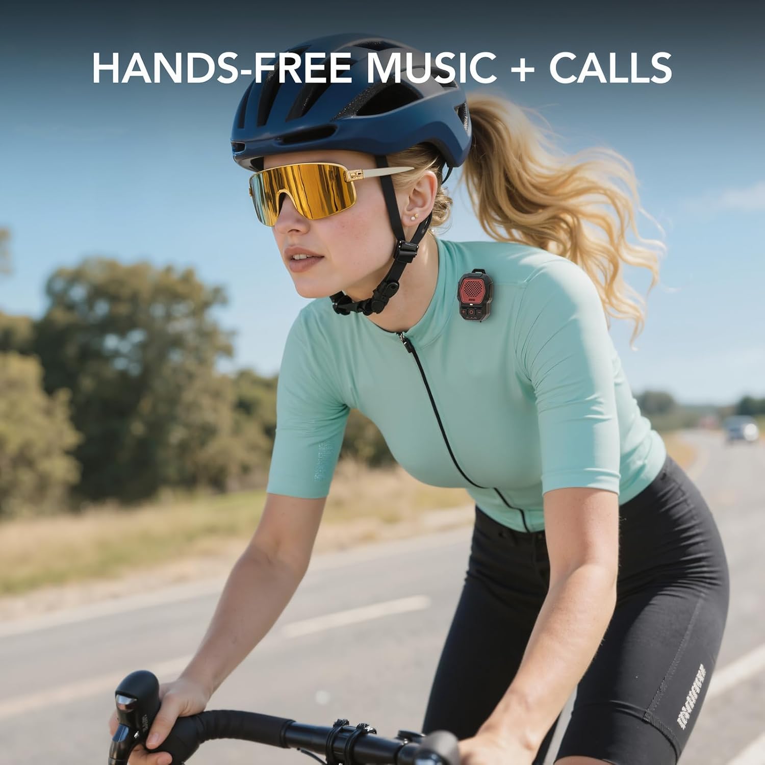 MFish Wearable Bluetooth Speaker, Clip-On Mini Portable Speaker with Built-in Mic for Hands-Free Calls, IPX67 Water/Dust Resistant, Ultra-Lightweight, Playtime, 4X Strong Clip Red - Image 2