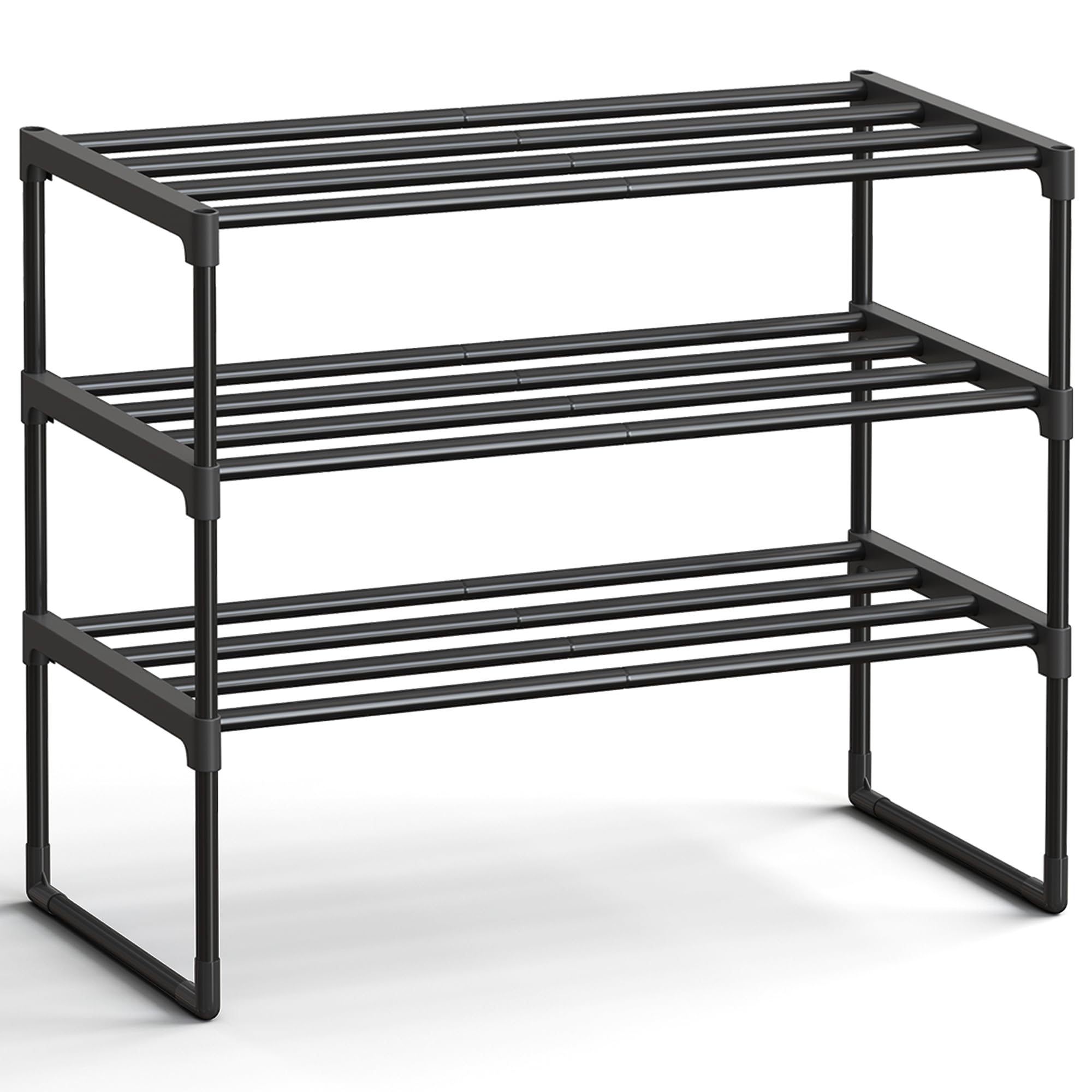 Photo 1 of SONGMICS 3-Tier Shoe Rack - Black Metal Storage Shelf