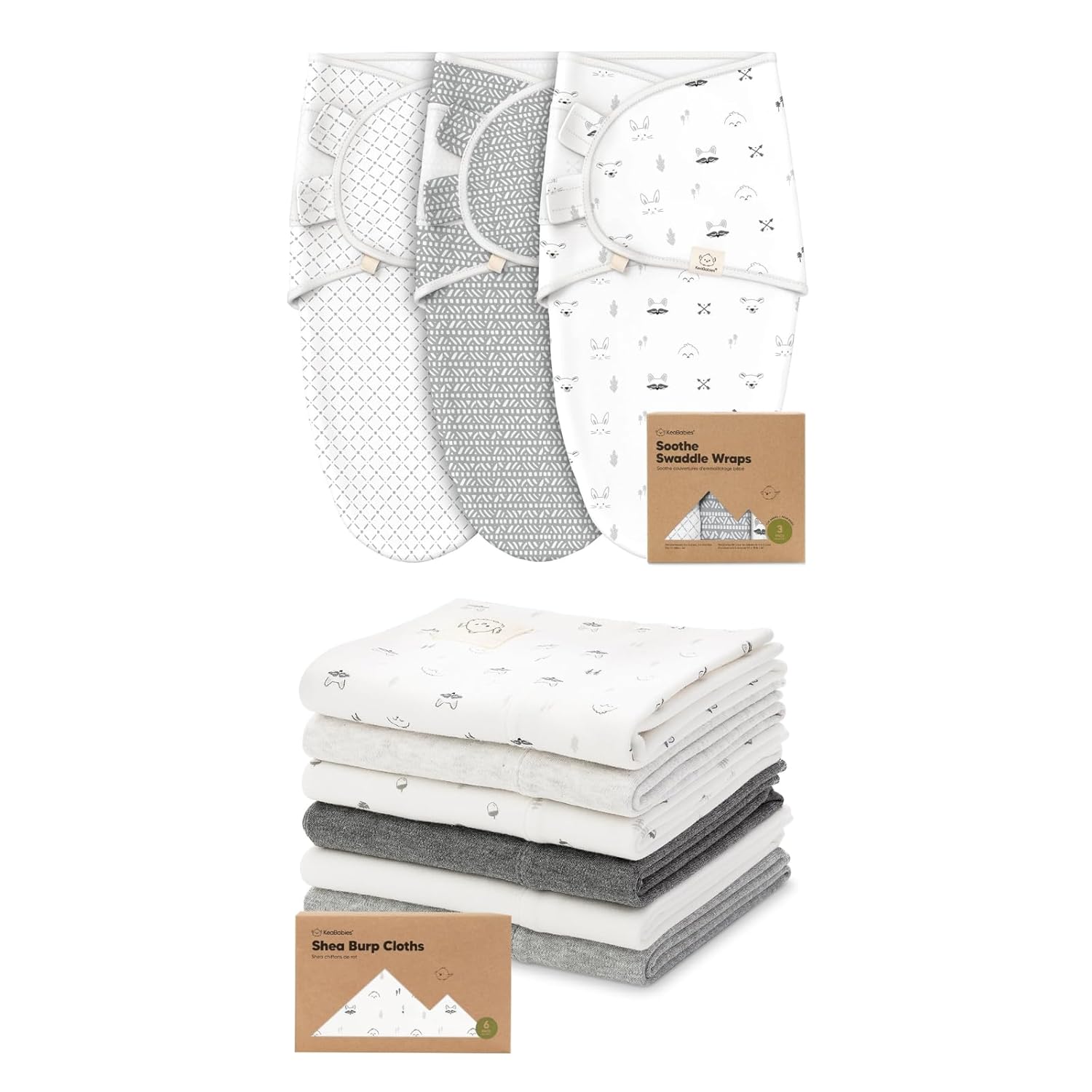KeaBabies 3Pack Baby Swaddle Sleep Sacks and 6Pack Baby