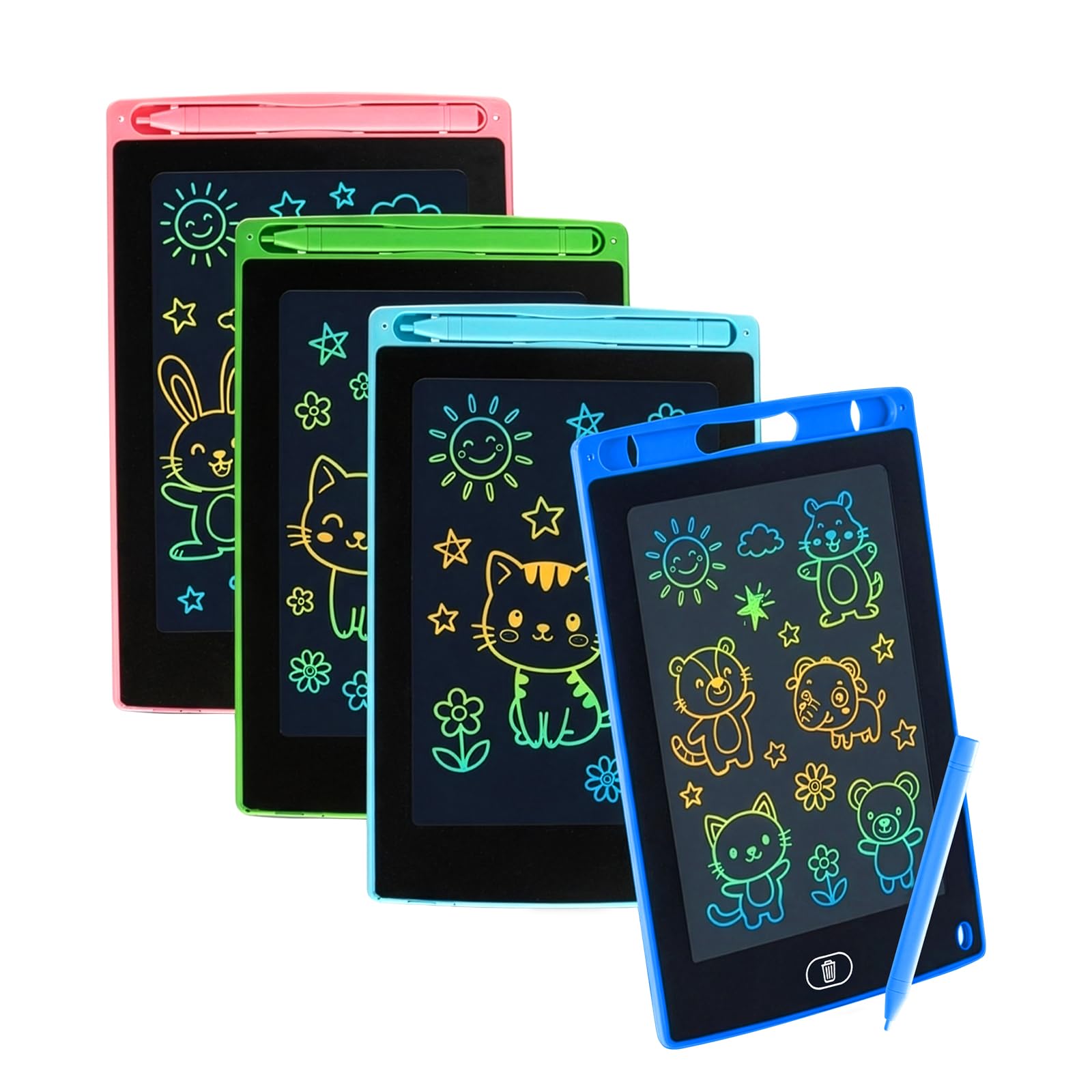 FERNVALE 8 Pack LCD Writing Tablet for Kids, 8.5 Inch Colorful Doodle Board, Reusable Drawing Tablet with One Click Erase & Lock Screen, Educational Learning Toys Gifts for Boys Girls Age 3-8 — image 1