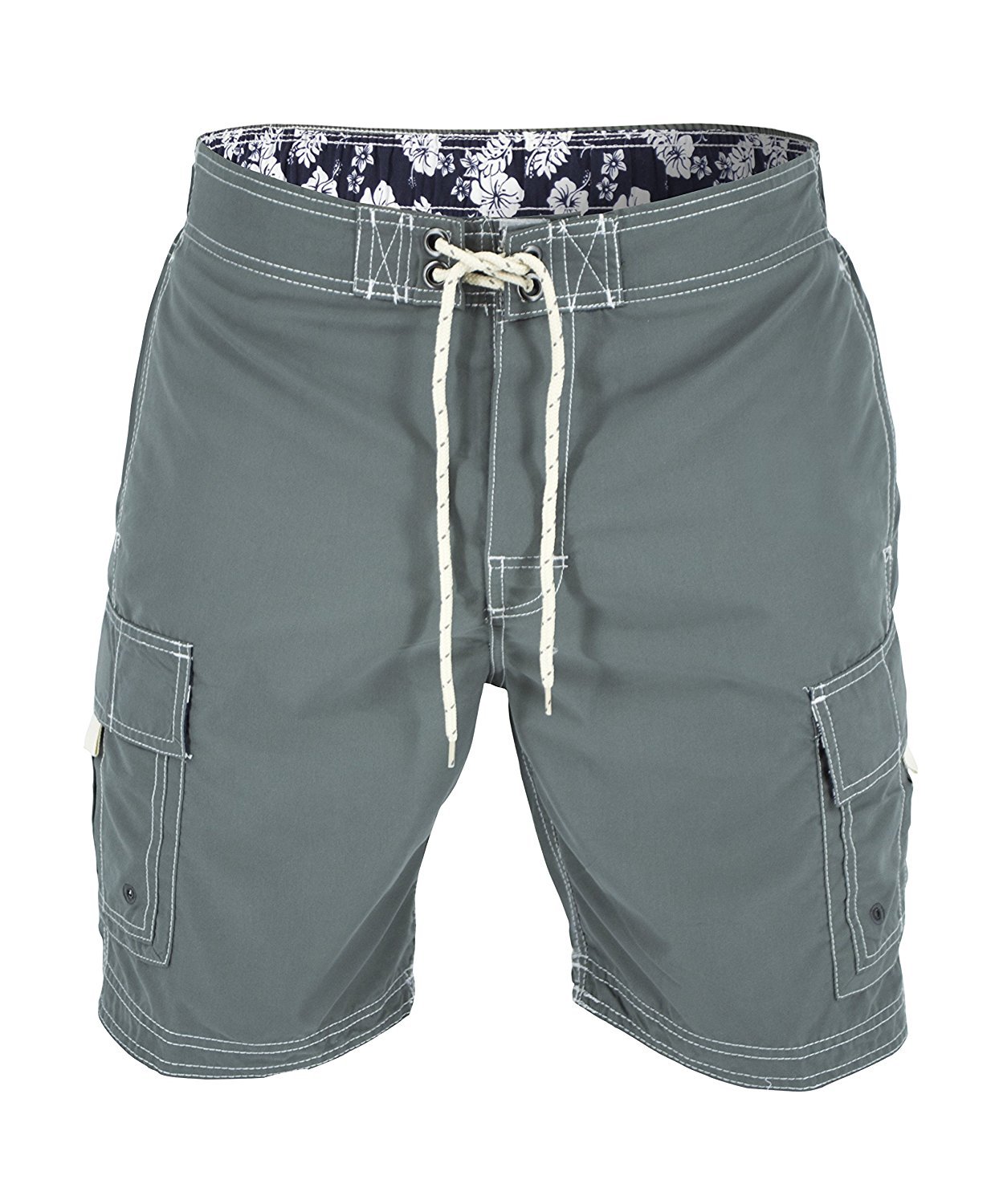 Men's Solid Color Cargo Style Microfiber Board Shorts Available in 3XL, 4XL and 5XL-image-2