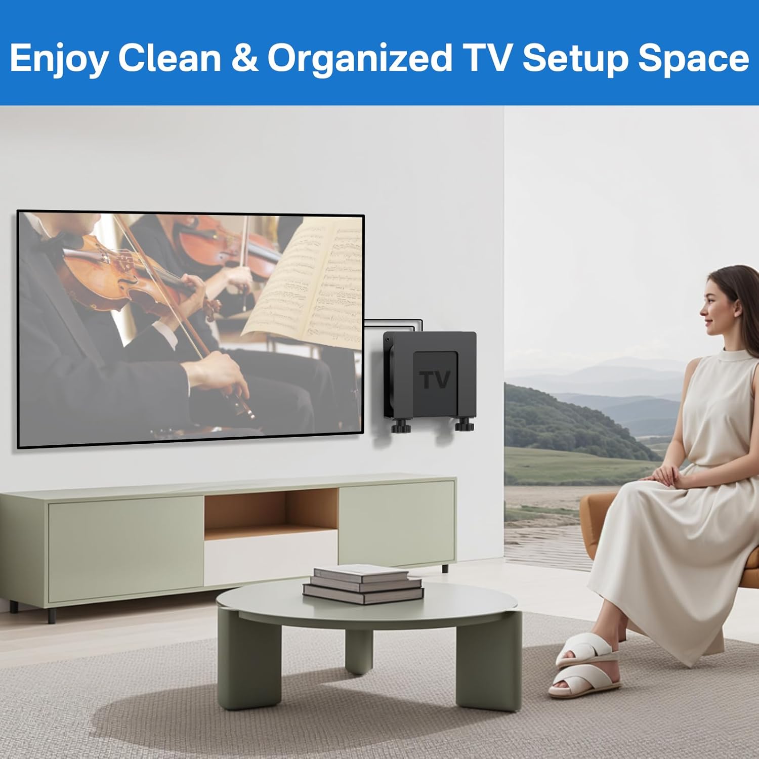 Suporte de Parede de Metal Ajustável para Apple TV 4K