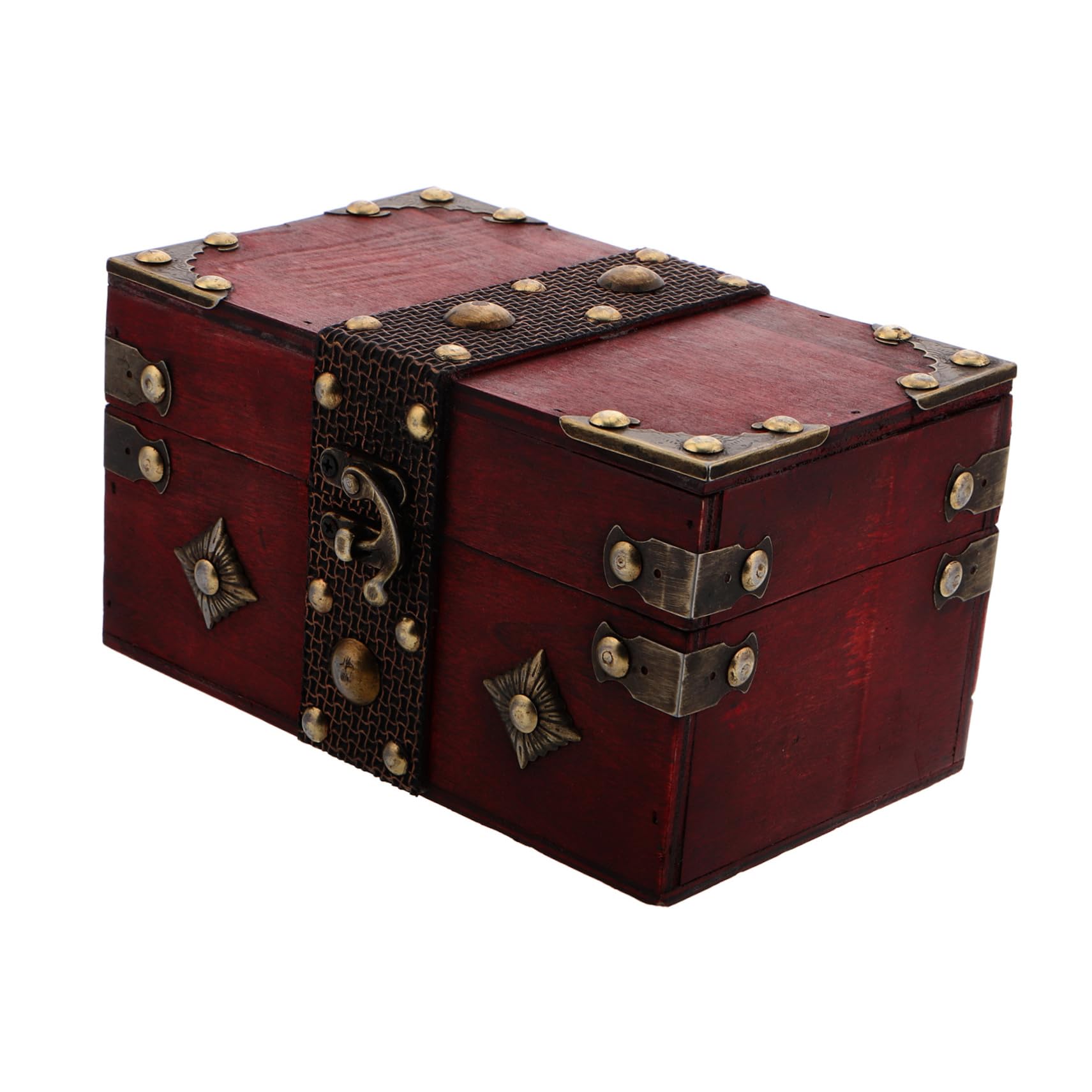 FOMIYES Vintage Wooden Jewelry Box with Hinged Lid Rustic Rectangular Storage Organizer for Makeup Jewelry and Sundries Wood Treasure Chest for Home Decor and Giving