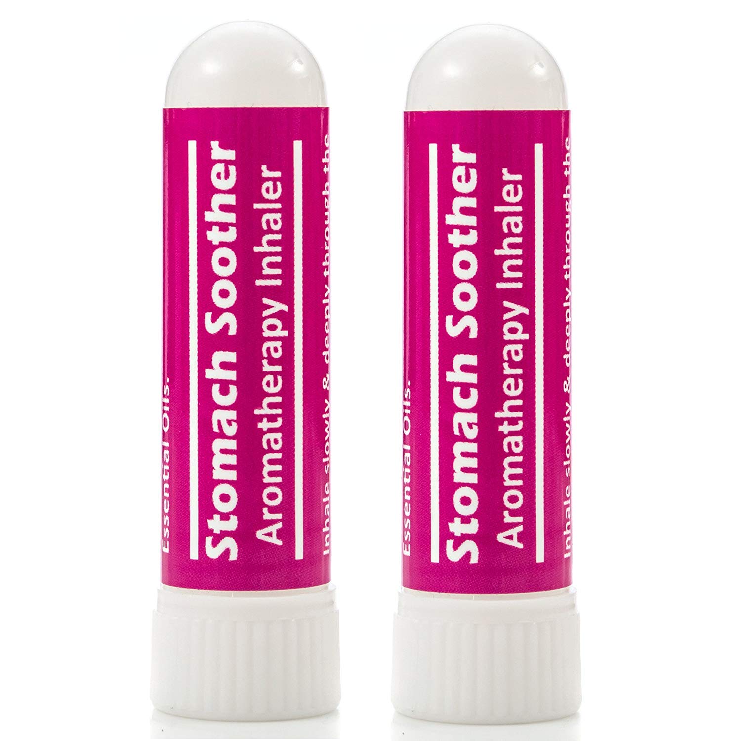 Nausea and Tummy Relief 2 Pack Aromatherapy Inhaler, Stomach Soother with Essential Oils