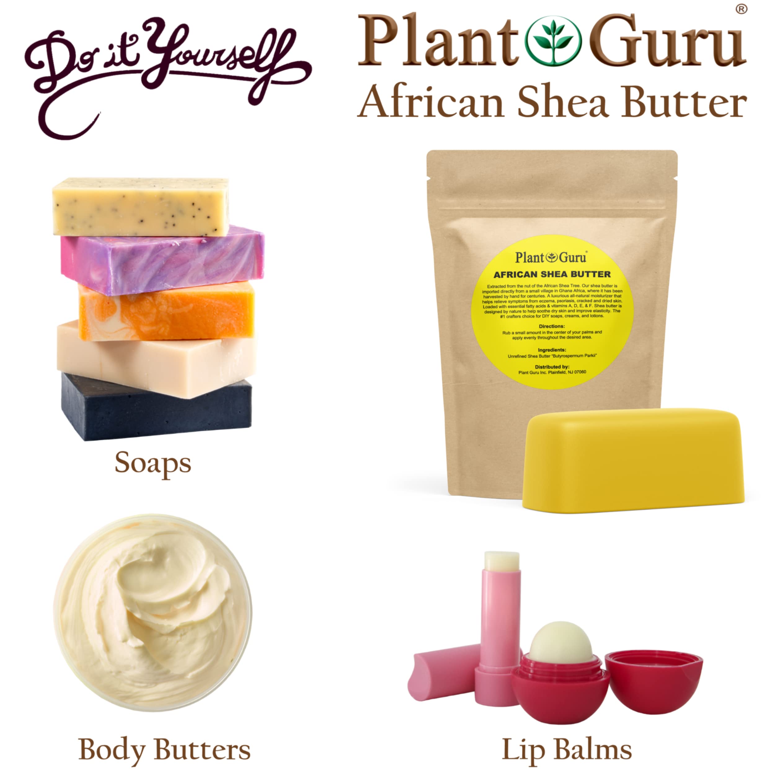 Raw African Shea Butter 16 oz. Unrefined 100 Pure Natural Yellow