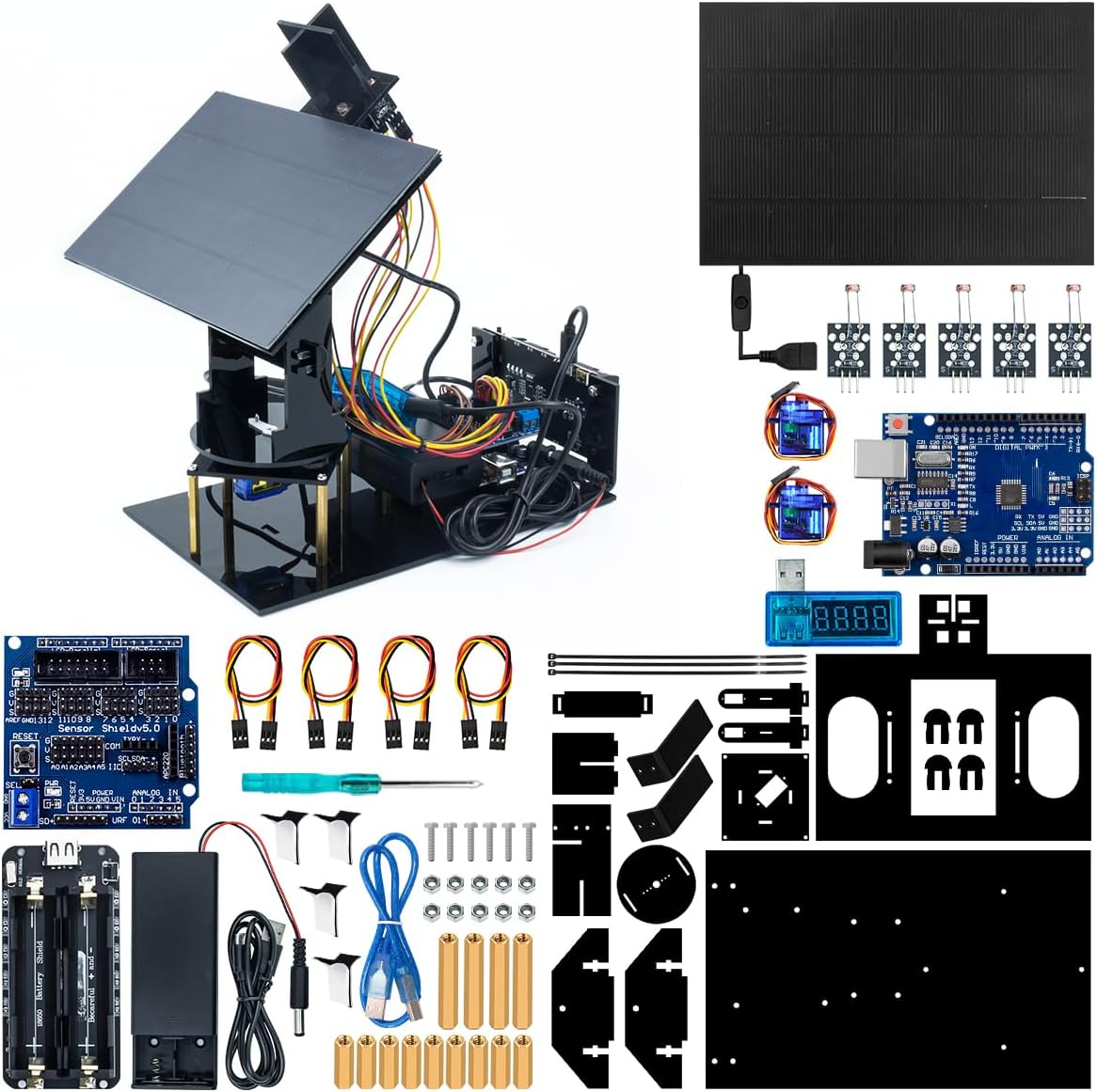 LAFVIN Solar Tracking Starter Kit Project DIY Smart Tracker System STEM Programming Code with Tutorial Compatible with Arduino IDE