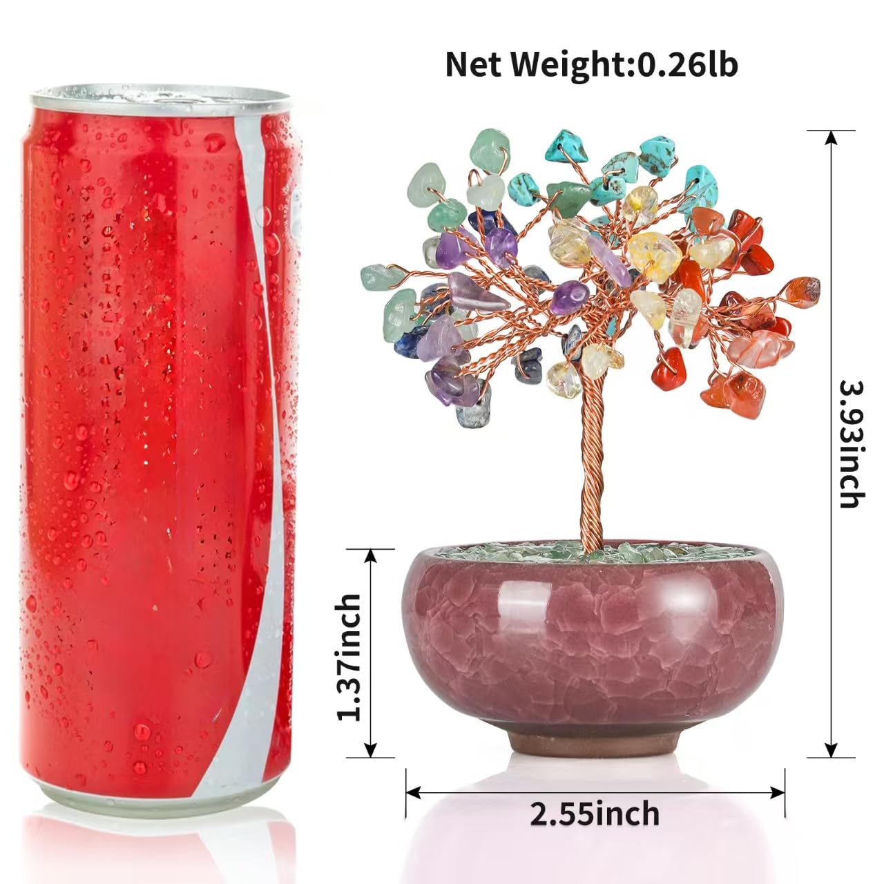 Bosfante Crystal Tree of Life for Wealth & Prosperity,Seven Chakra Tree for Energy Balance,Crystal Decoration for Home