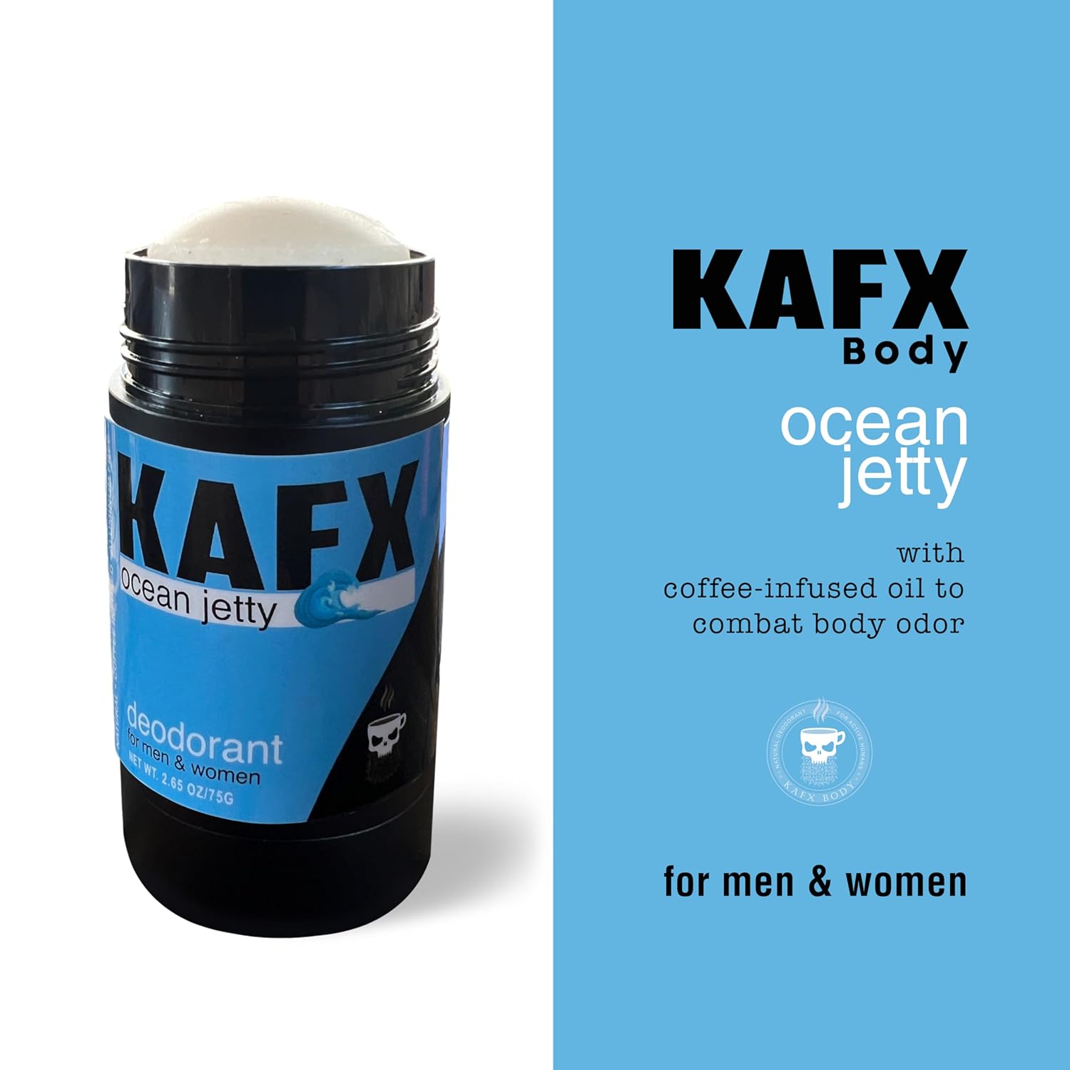 Ocean Jetty Deodorant with Odor-Fighting Coffee Oil, Organic Aluminum-Free Natural Deodorant for Women and Men, Long-Lasting Freshness, 2 Pack, 2.65 oz/75 g - Image 2