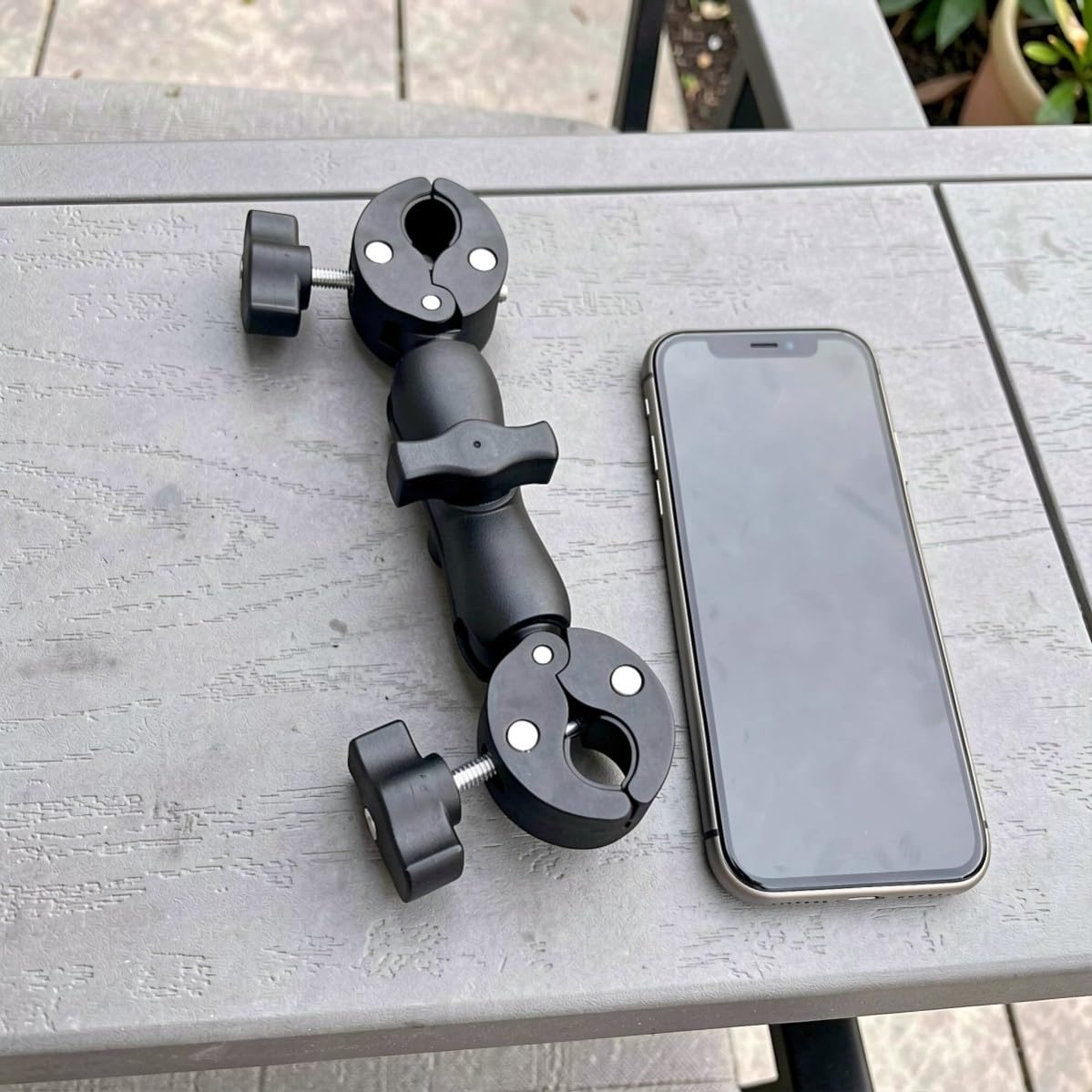 iplusmile 2 Pezzi Supporto Telefono Moto Morsetto, Testa a Sfera 25mm,