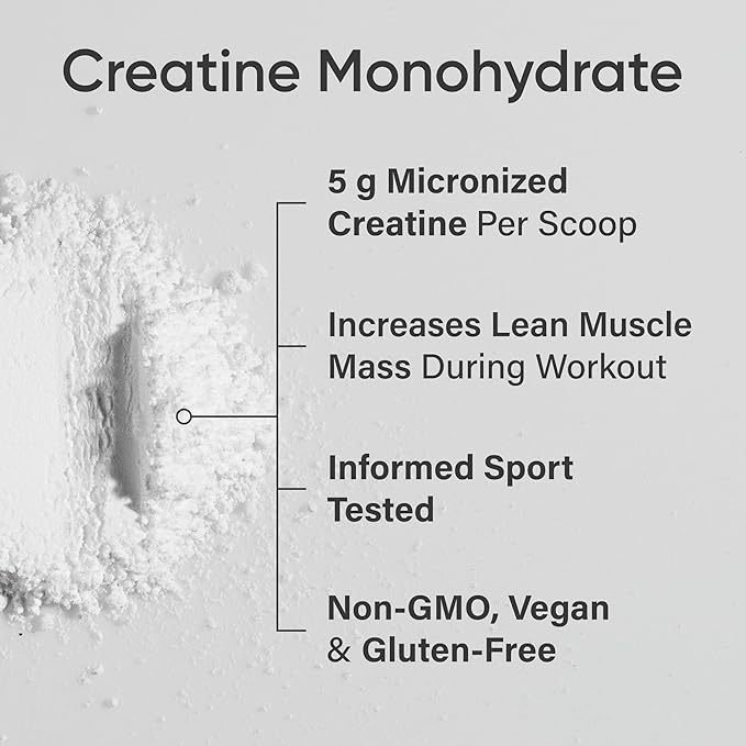 The supplement comes in a powder form, allowing for easy mixing with water or other beverages, and is suitable for both women and men looking to improve their workout performance. The micronized formula is designed to dissolve more easily, reducing the likelihood of stomach discomfort associated with creatine use. This product is Non-GMO, ensuring that it is free from genetically modified organisms, and one container offers 100 servings, providing a long-lasting supply for consistent use.