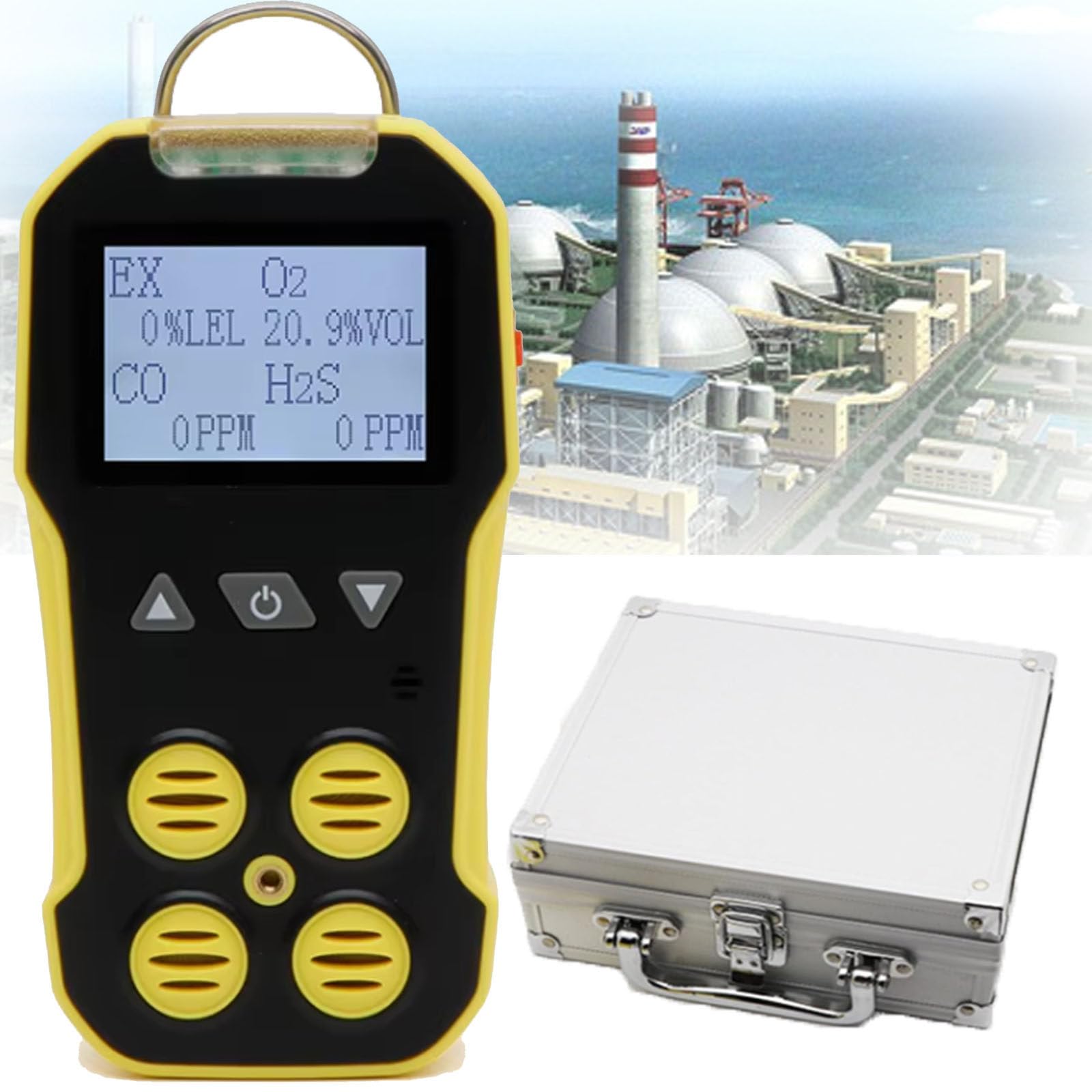 Détecteur de 4 gaz Portable, H2S, O2, CO, EX,Recharge USB
