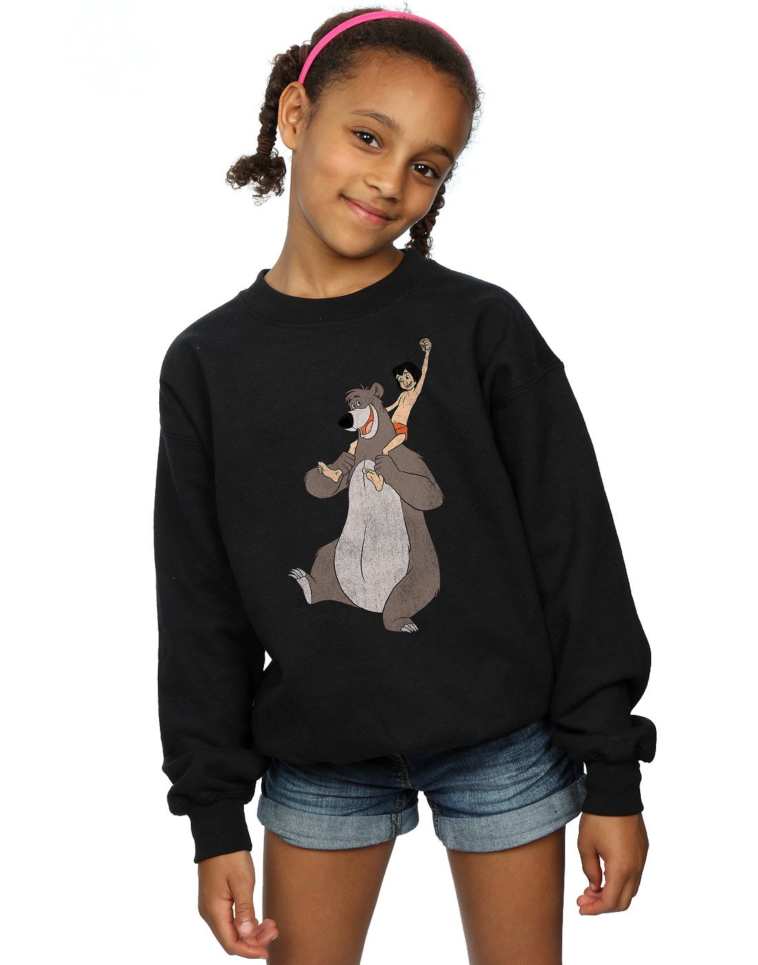 Disney Girls The Jungle Book Classic Mowgli And Baloo Sweatshirt 12-13 years Black