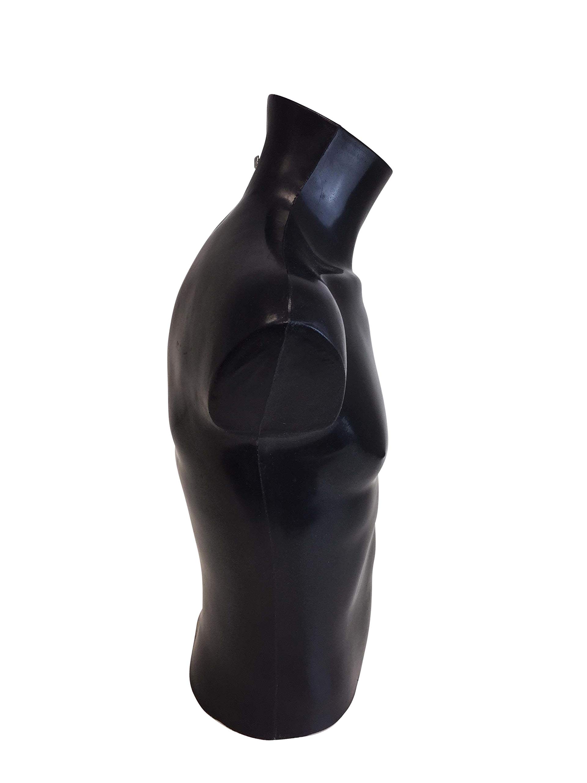 Mannequin de vitrine, buste homme, en plastique, couleur noir