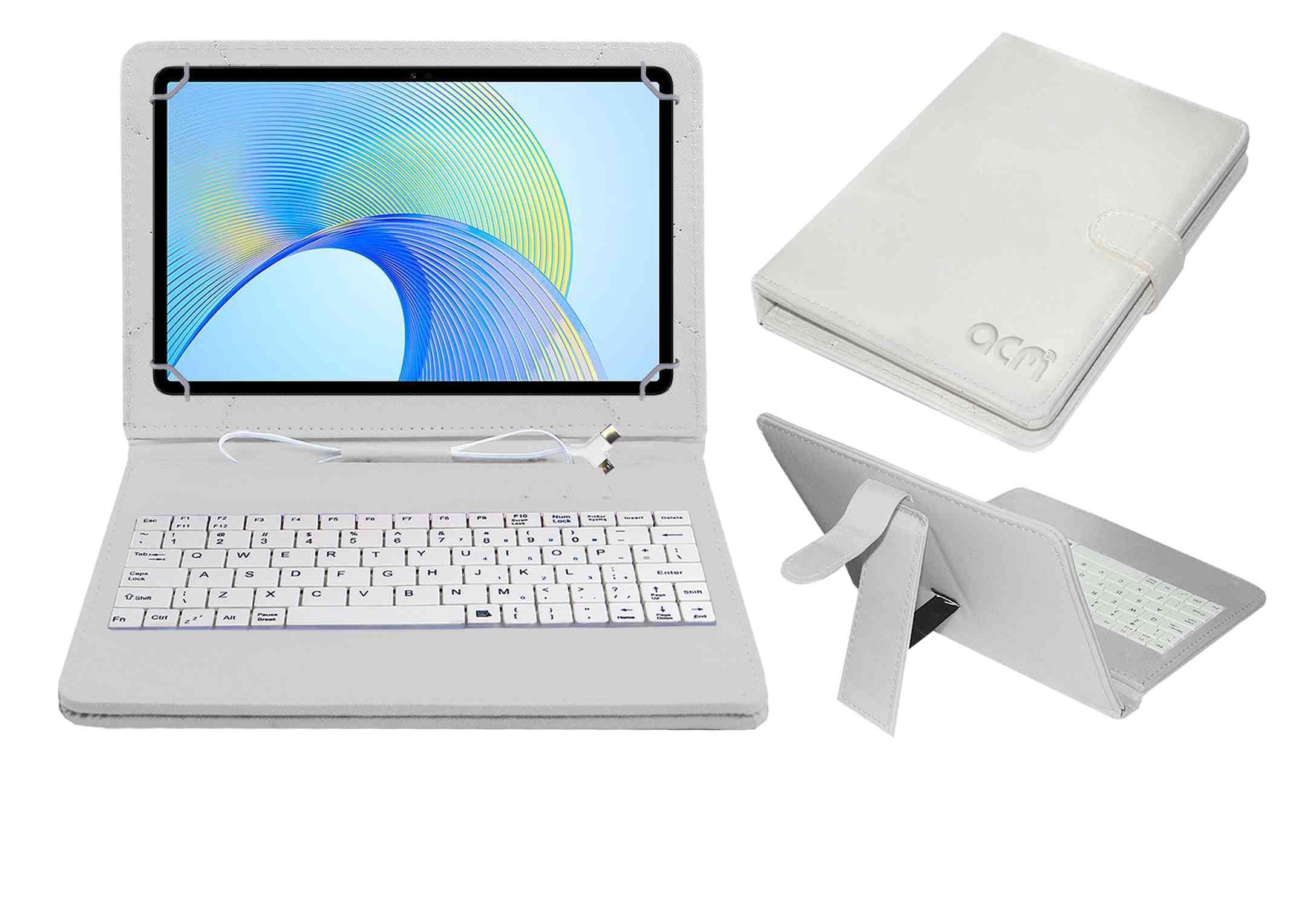 ACM USB Keyboard Case Compatible with Samsung Galaxy Tab A9 Plus Tablet Cover Stand Study Gaming Direct Plug & Play - White (B0D3BV36JB) Amazon Price History, Amazon Price Tracker