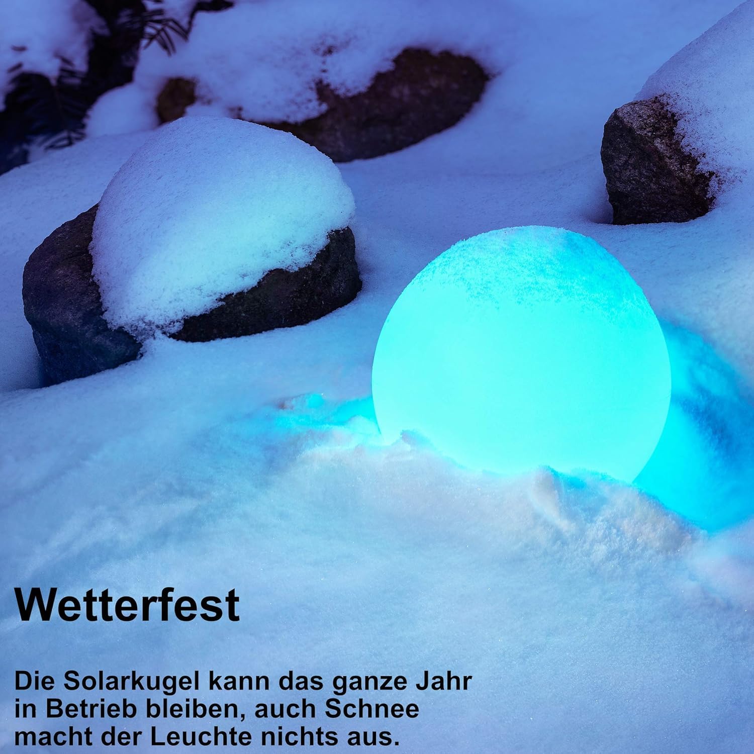 Solarlampen für Außen, Wasserdichte Solar Kugelleuchte | Ø 30/40 cm | schwimmfähige Solarleuchte für Teich, Pool, Erdboden, nachhaltige Solar-Technik, kabellose Außenleuchte mit RGB, IP67 (XL Ø 40 cm)