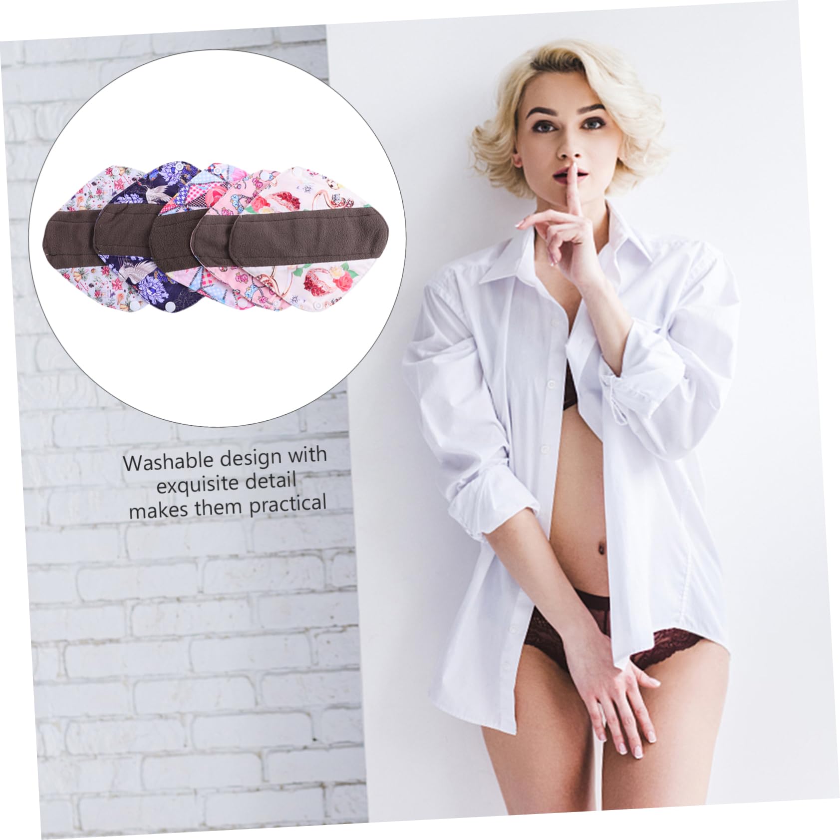 FRCOLOR 3 Sätze Waschbare Tante-handtuchauflage Wattepads Für Die Periode Frauen Menstruationspads Slipeinlagen Aus Stoff Sanitär Storage Bag Damenbinden Damenbinde Für Mädchen 5 Stück * 3