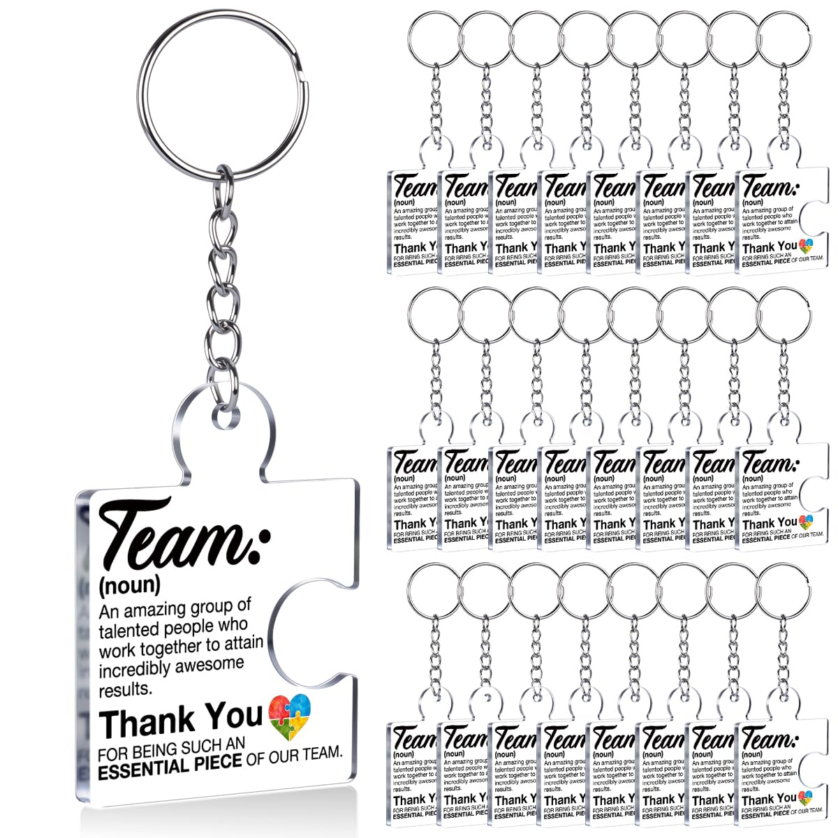 Team Appreciation Gifts Bulk Thank You Keychains for Coworkers