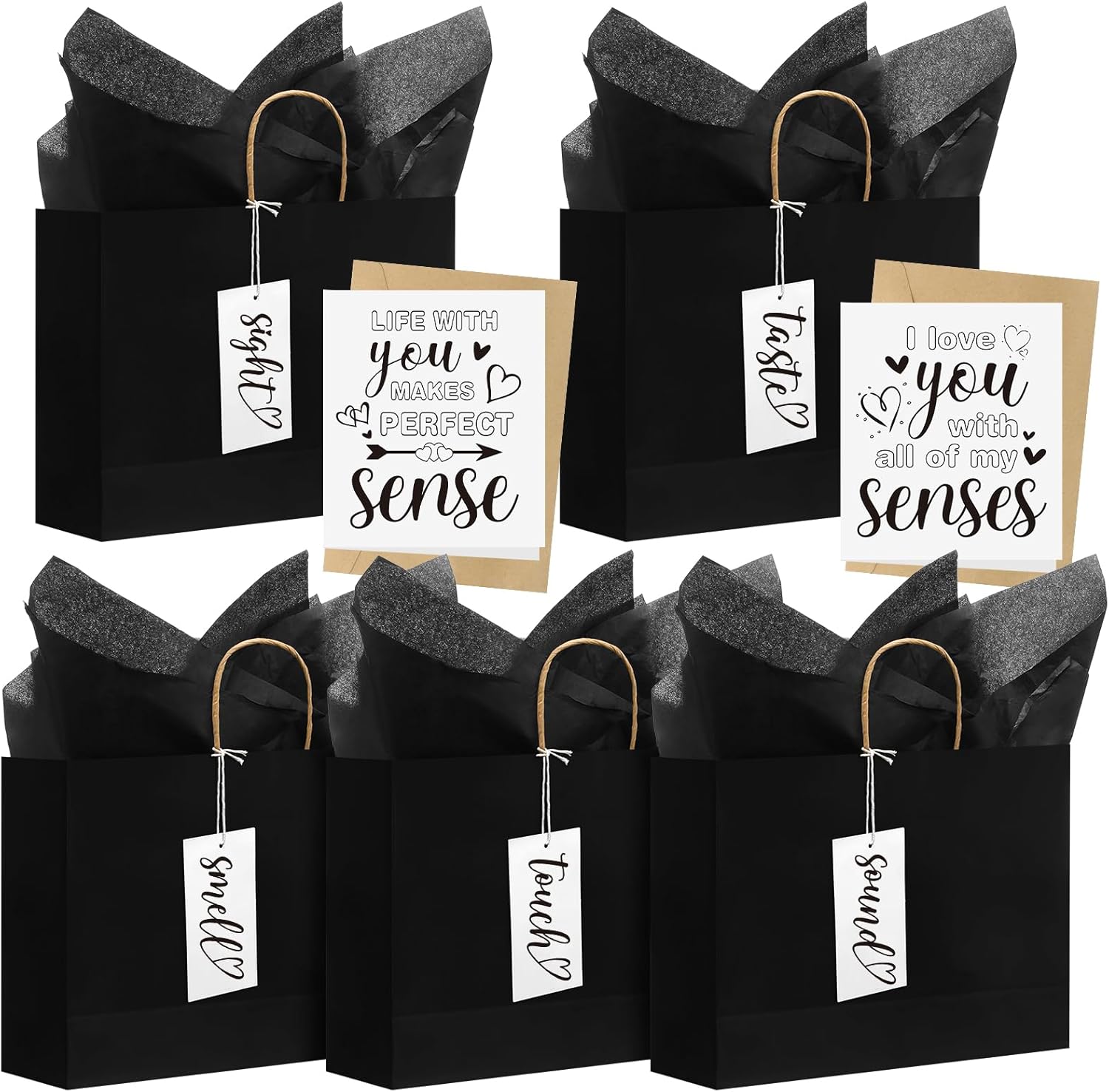 Kolldenn 5 Senses Gift Bags with Tags