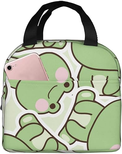 Bolsa de almuerzo de gran capacidad, lonchera para adultos, bolsillo de almacenamiento con aislamiento térmico (linda rana sentada) disponible en Yaxa El Salvador