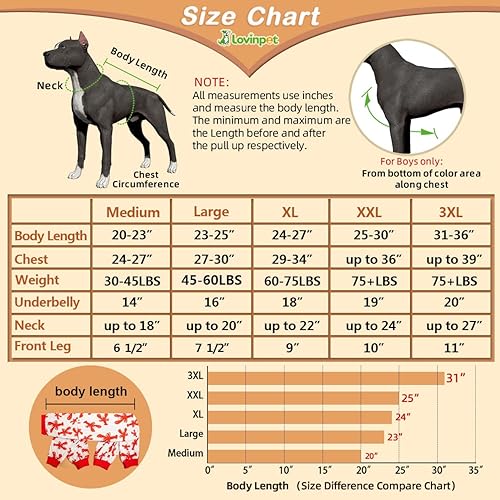 Miniatura 5 de LovinPet Body de recuperación para perros medianos  Pijama de algodón para el cuidado de heridas, tela elástica acogedora, estampado de langosta