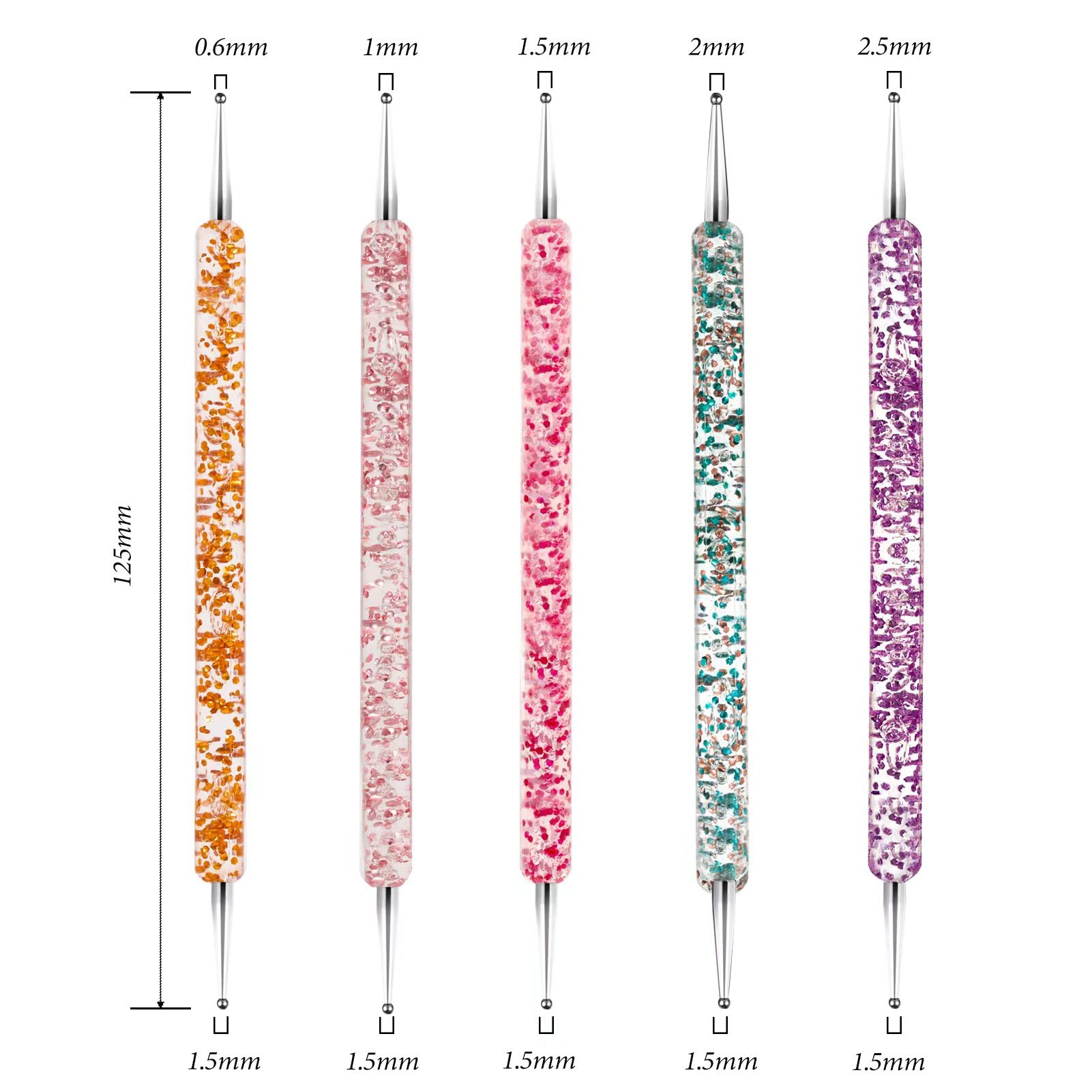 Juego de 36 pinceles de arte de uñas, juego de herramientas de arte de uñas, bolígrafo de diseño de uñas con cepillo de gel de extensión, herramientas de punteado de uñas, cepillo de dibujo 3