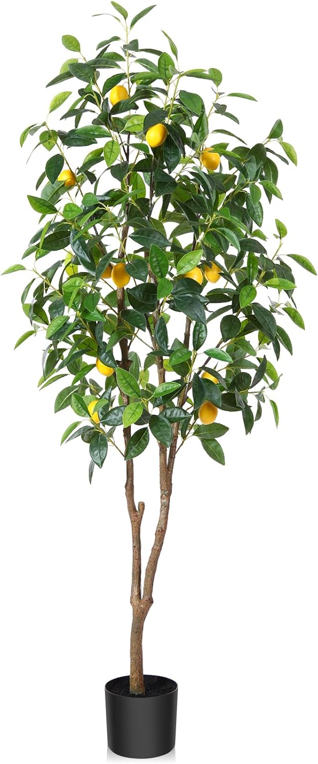 OAKRED Artificial Lemon Tree, 5FT Faux Tree, Artificial Lemon Plants of