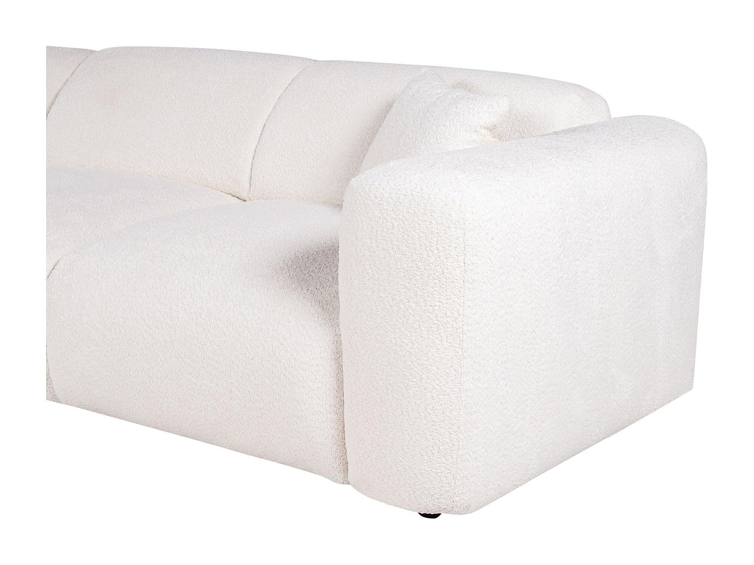 Vente-unique - Ecksofa - Ecke Links - Bouclé-Stoff - Weiß - POGNI