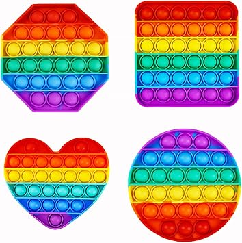 Random 4 Pcs Fidget Toys,Push Pop Fidget Sensory Toys Set,Stress Relief Gifts for Kids & Adults,Pop Bulk & Party Favors Toddler Toys for Easter Gifts,Party Supplies,Classroom Prizes