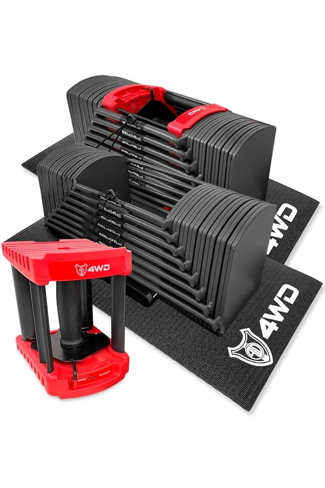 ① 4WD 可変式 ブロックダンベル 約2kg〜約41kg ①と②セット販売 Amazon | 4WD 可変式ダンベル ブロックダンベル 2個セット 20kg